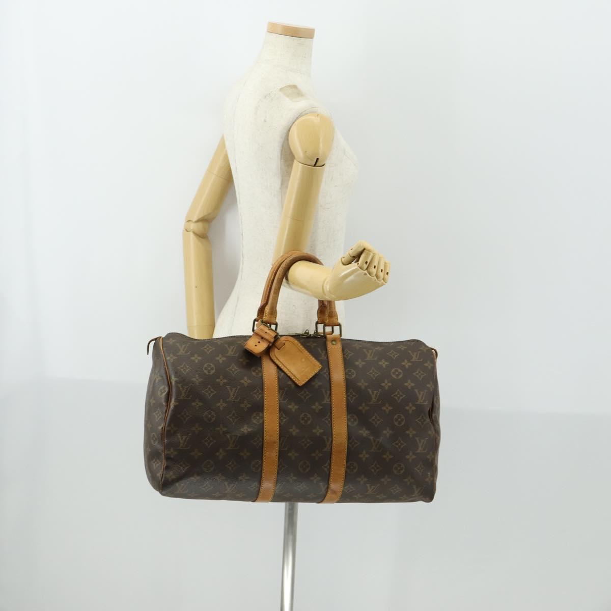 LOUIS VUITTON Monogram Keepall 45 Boston Bag M41428 LV Auth 162757