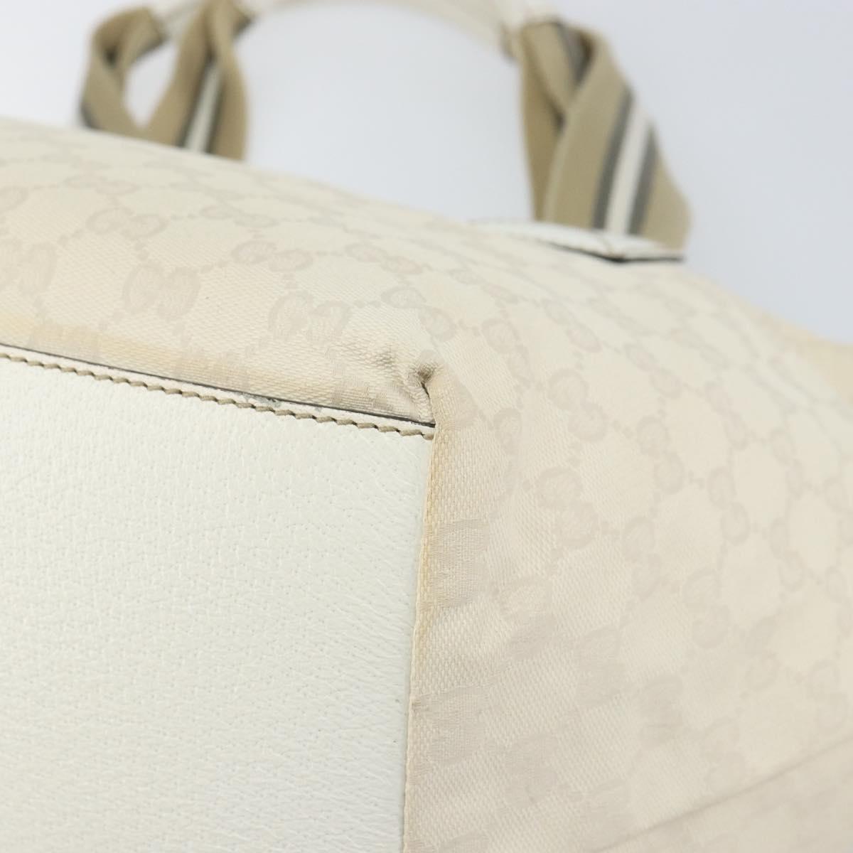 GUCCI GG Canvas Tote Bag White Gold 131230 Auth 162761