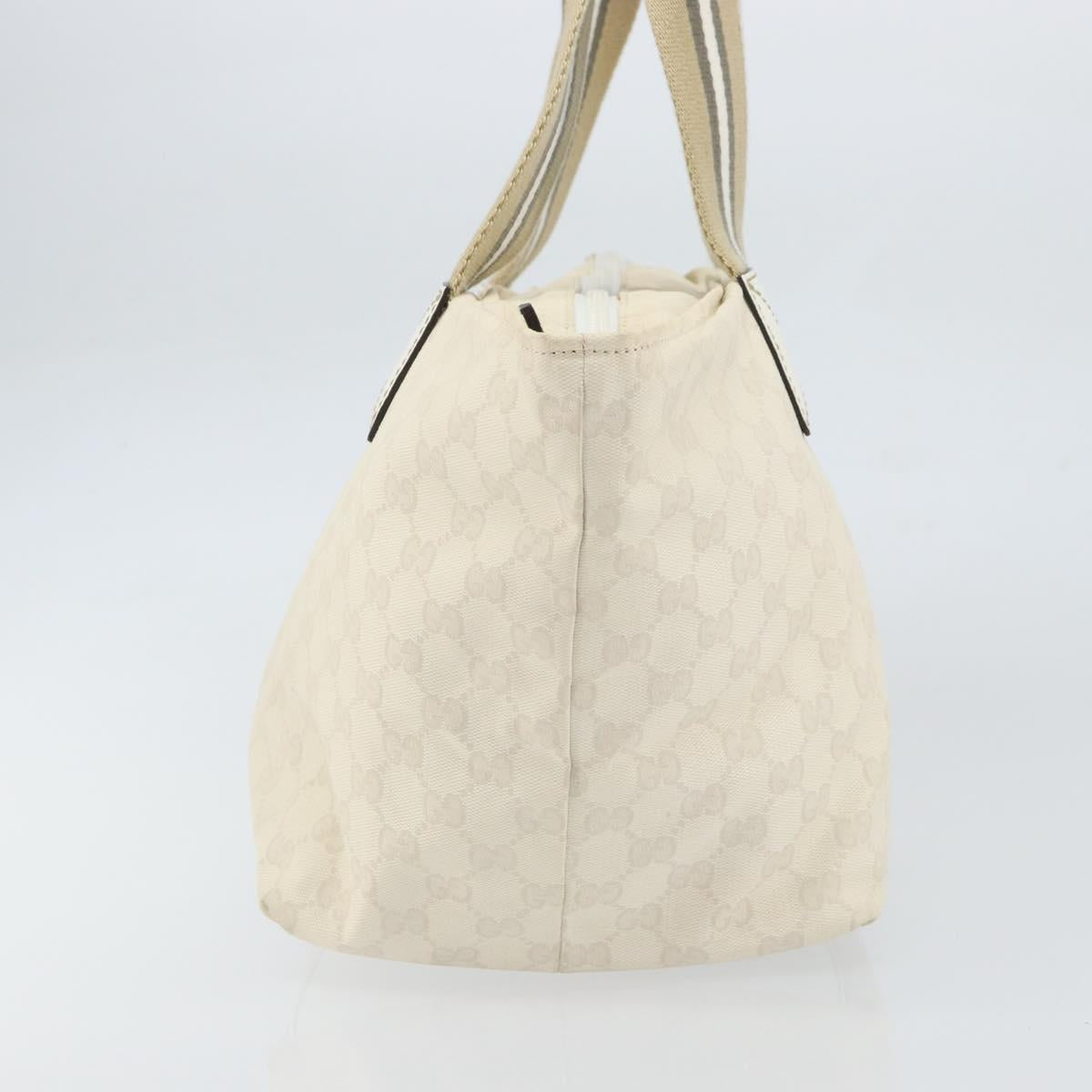GUCCI GG Canvas Tote Bag White Gold 131230 Auth 162761