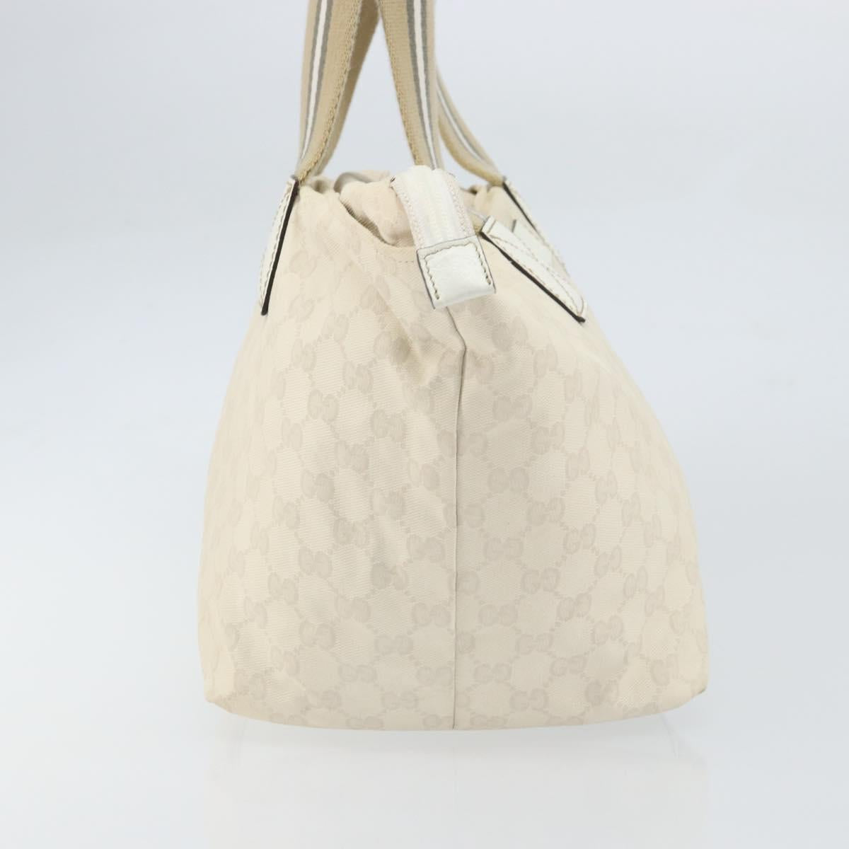 GUCCI GG Canvas Tote Bag White Gold 131230 Auth 162761