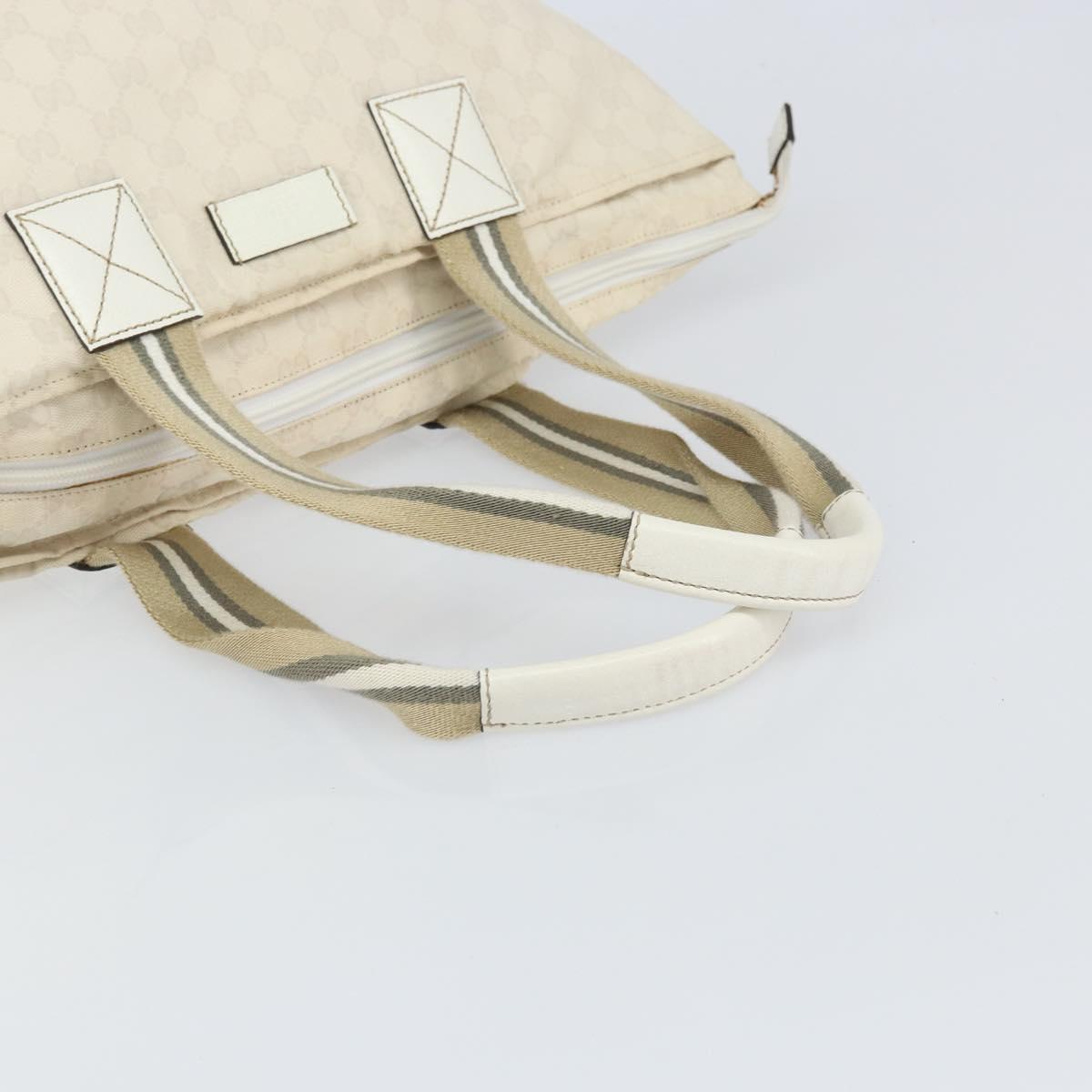GUCCI GG Canvas Tote Bag White Gold 131230 Auth 162761