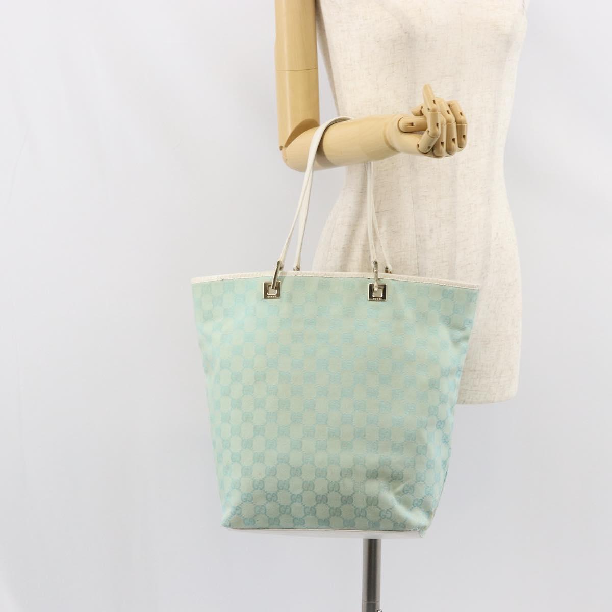GUCCI GG Canvas Tote Bag Peppermint Gold 002 1098 3444 Auth 162762