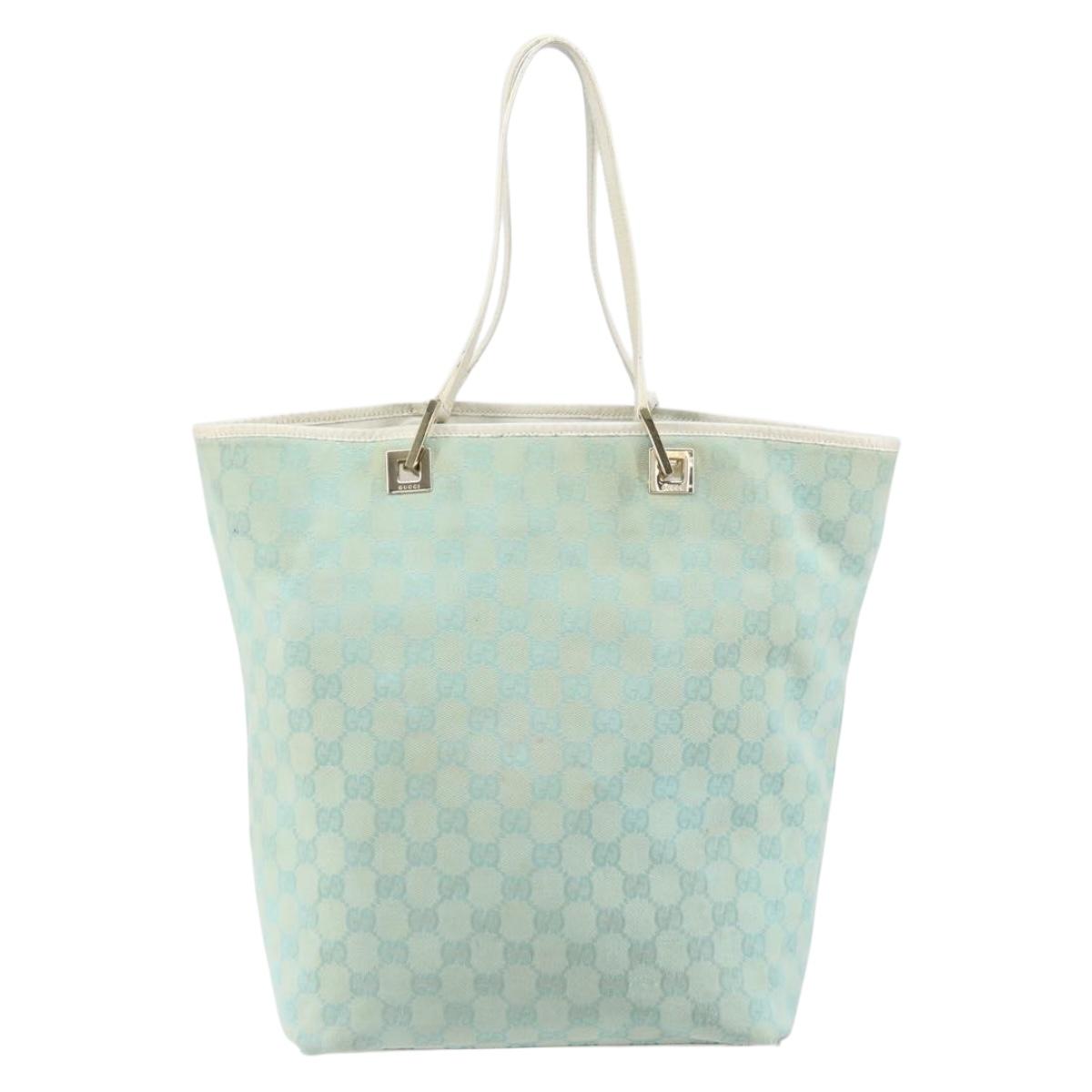 GUCCI GG Canvas Tote Bag Peppermint Gold 002 1098 3444 Auth 162762