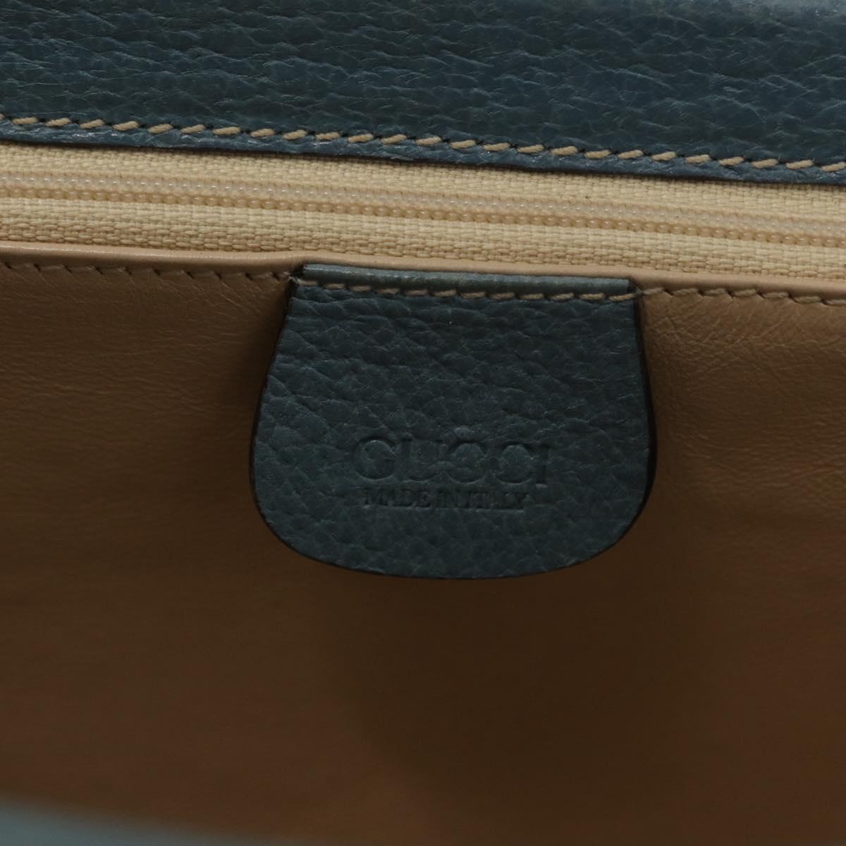 GUCCI Shoulder Bag Leather Blue Gold 001 406 1339 Auth 162763