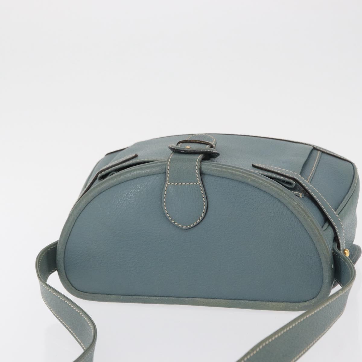 GUCCI Shoulder Bag Leather Blue Gold 001 406 1339 Auth 162763