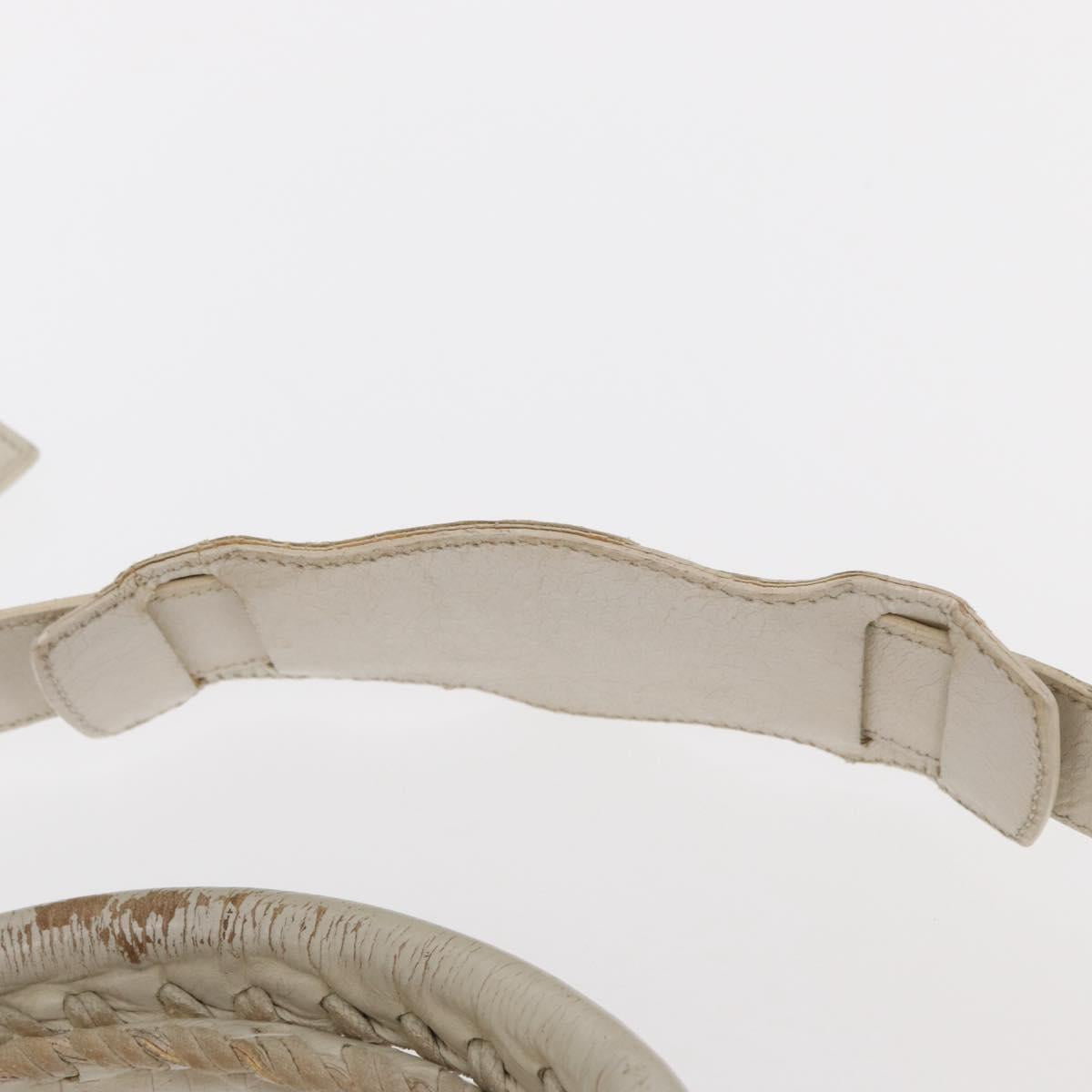 BALENCIAGA Giant City Bag Leather Nylon 2way White Silver 173084 Auth 162774