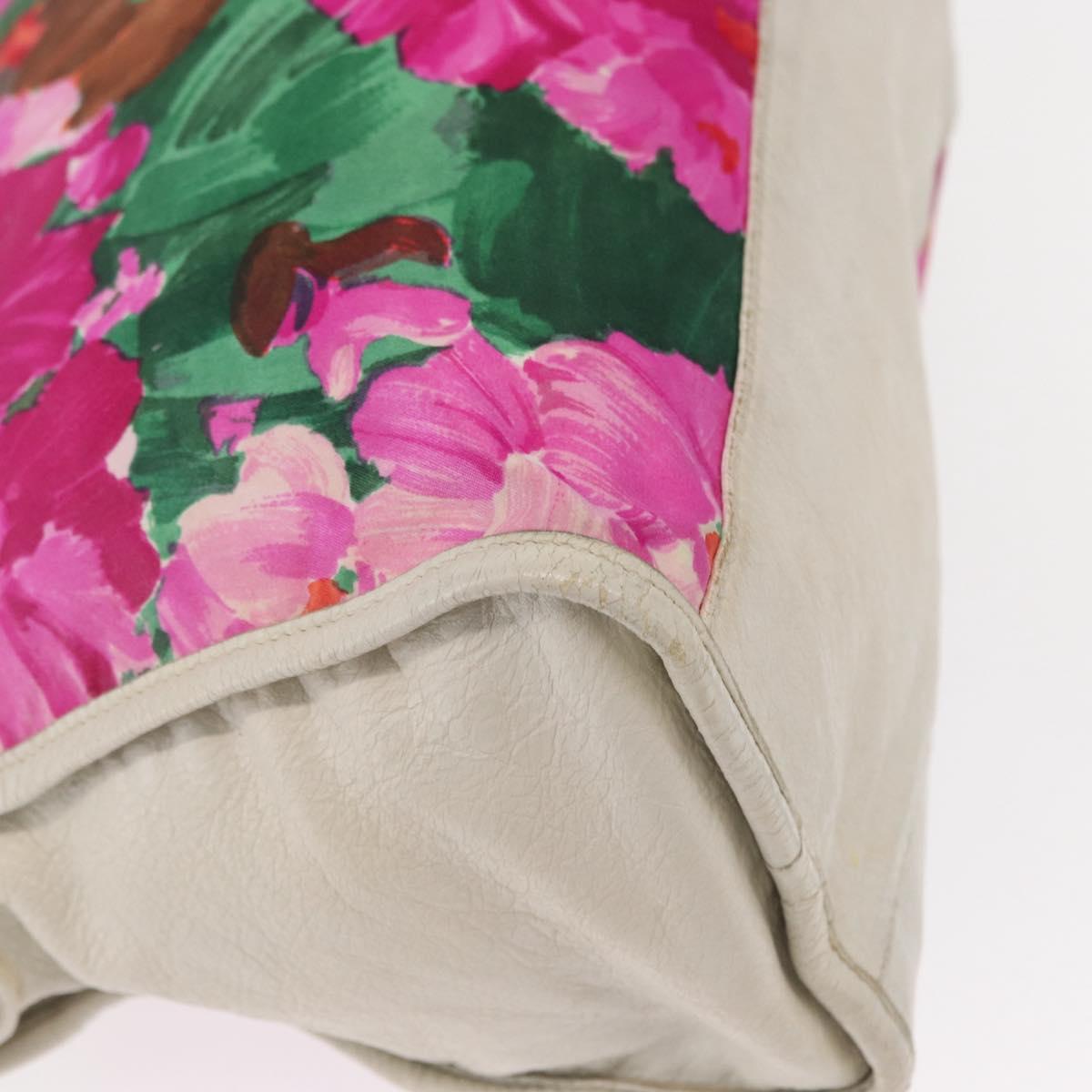 BALENCIAGA Giant City Bag Leather Nylon 2way White Silver 173084 Auth 162774