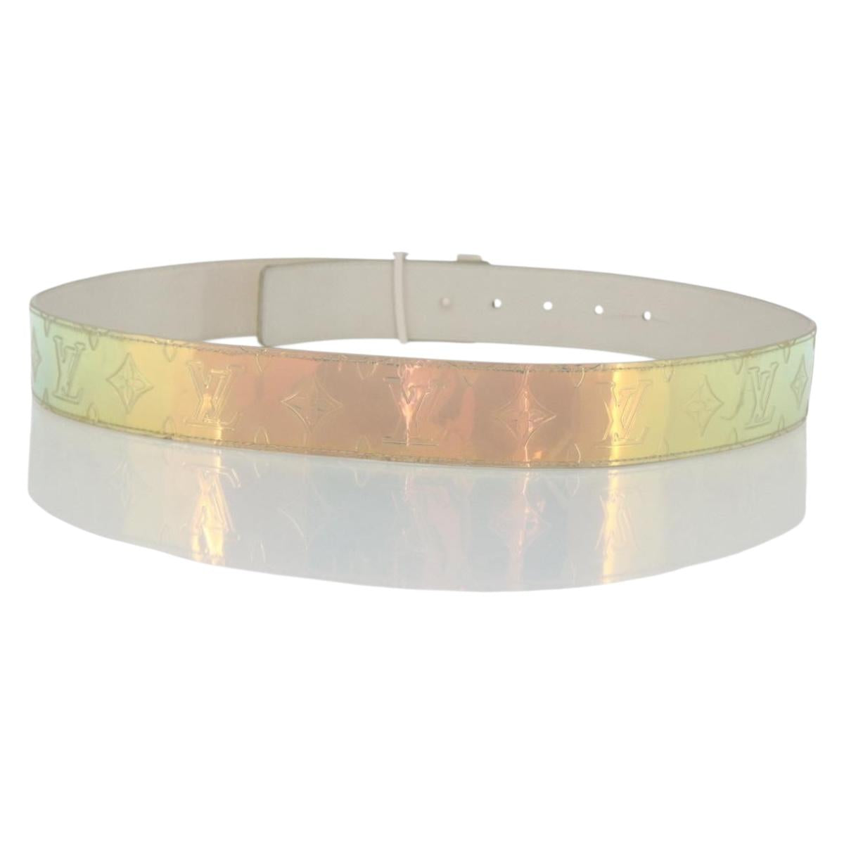 LOUIS VUITTON Monogram Prism Ceinture LV Shape Belt Silver M0219 LV Auth 162778V
