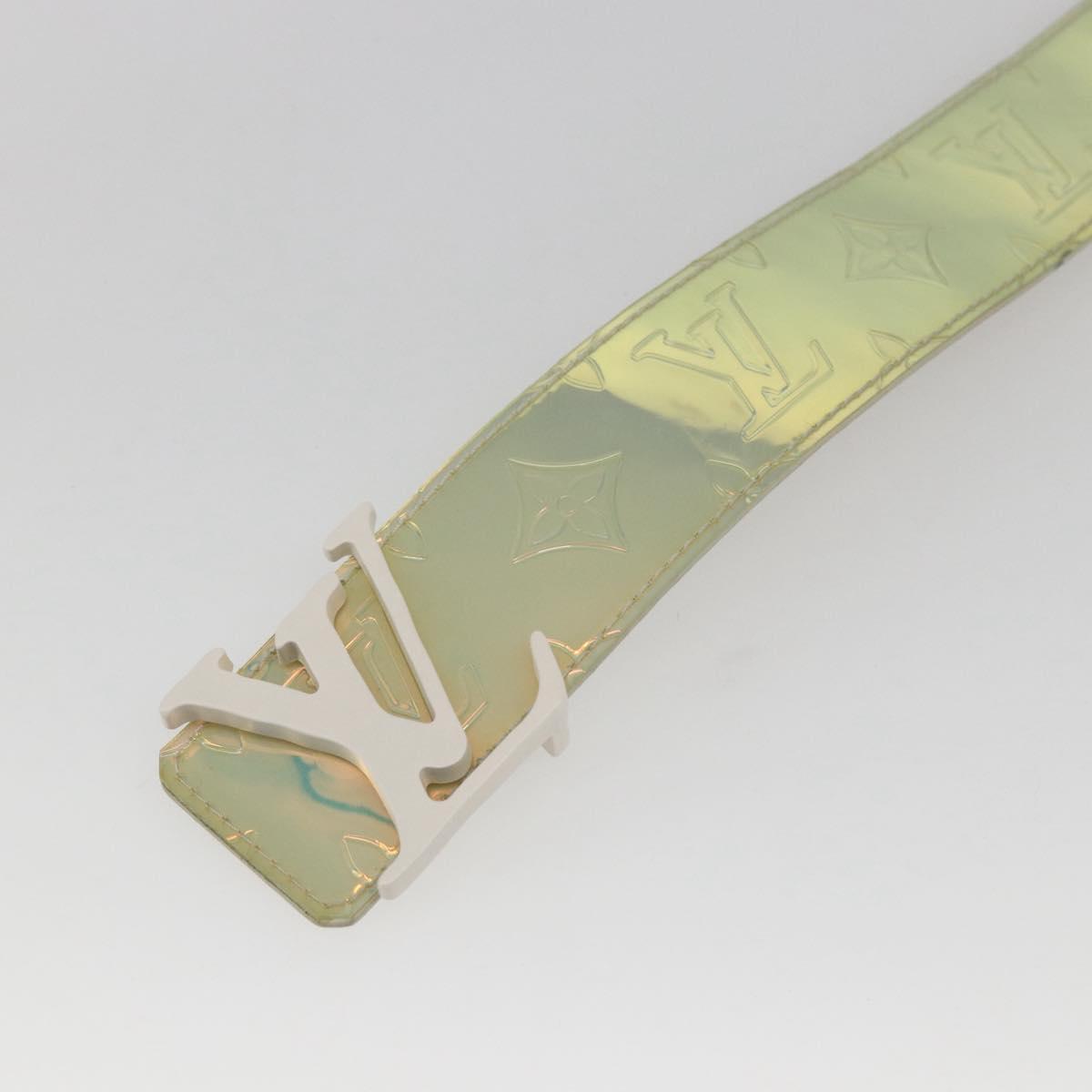 LOUIS VUITTON Monogram Prism Ceinture LV Shape Belt Silver M0219 LV Auth 162778V