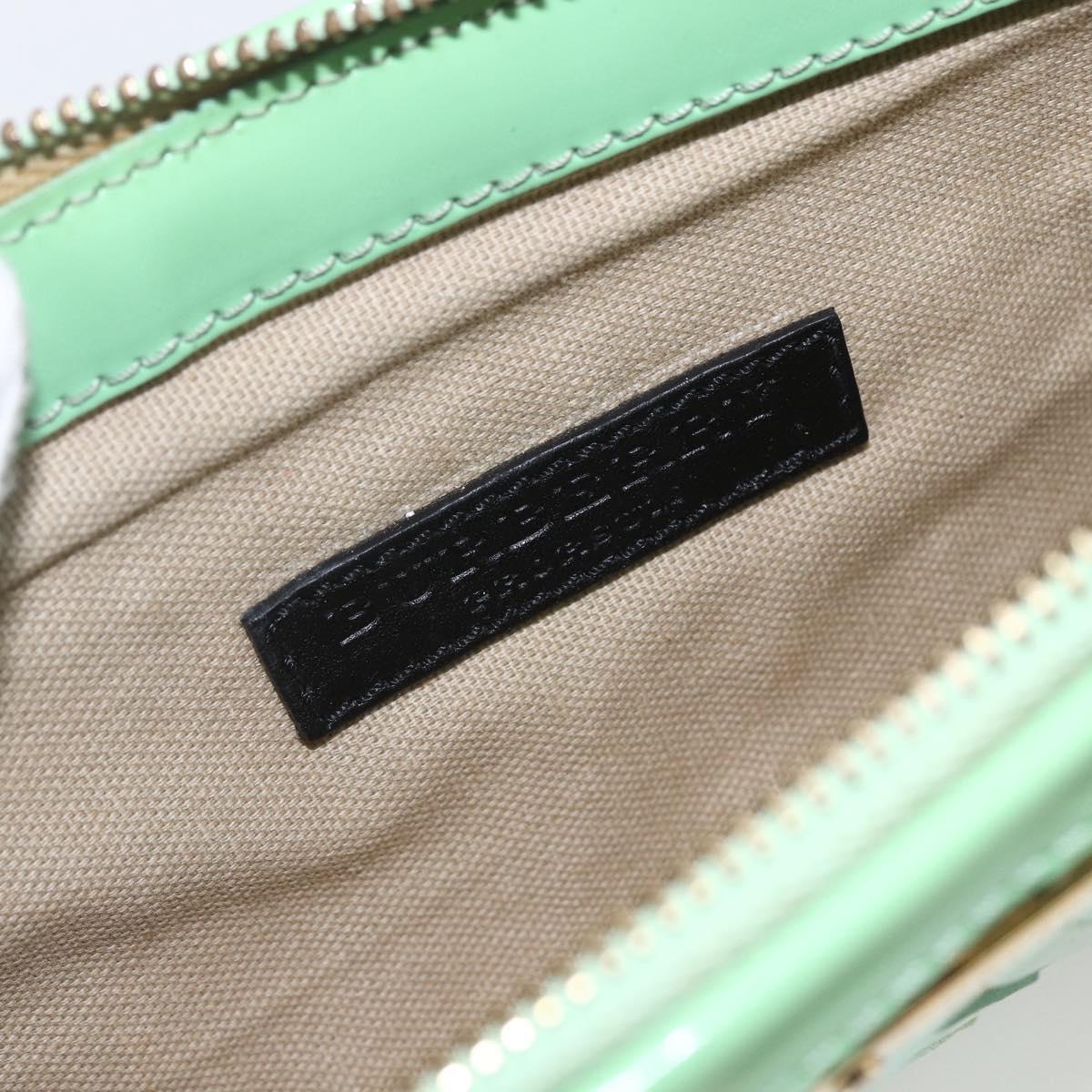 BURBERRY Nova Check Shoulder Bag PVC Green Gold Auth 162781V