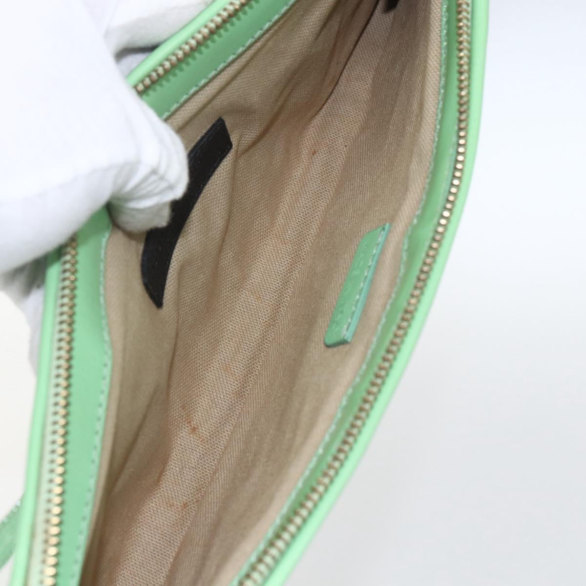 BURBERRY Nova Check Shoulder Bag PVC Green Gold Auth 162781V