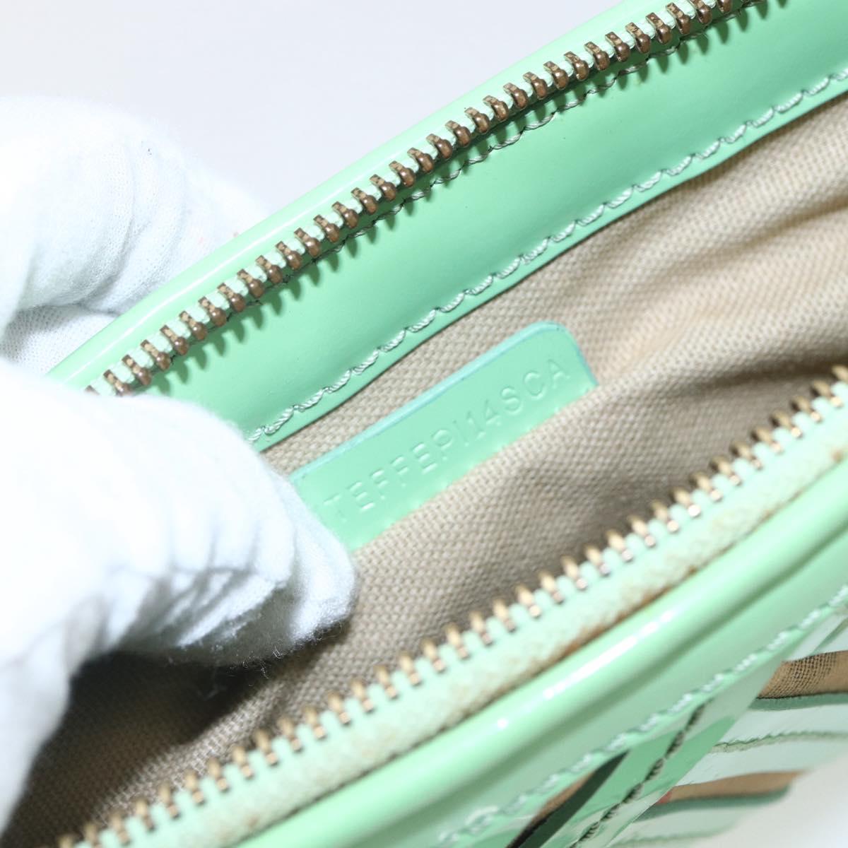 BURBERRY Nova Check Shoulder Bag PVC Green Gold Auth 162781V