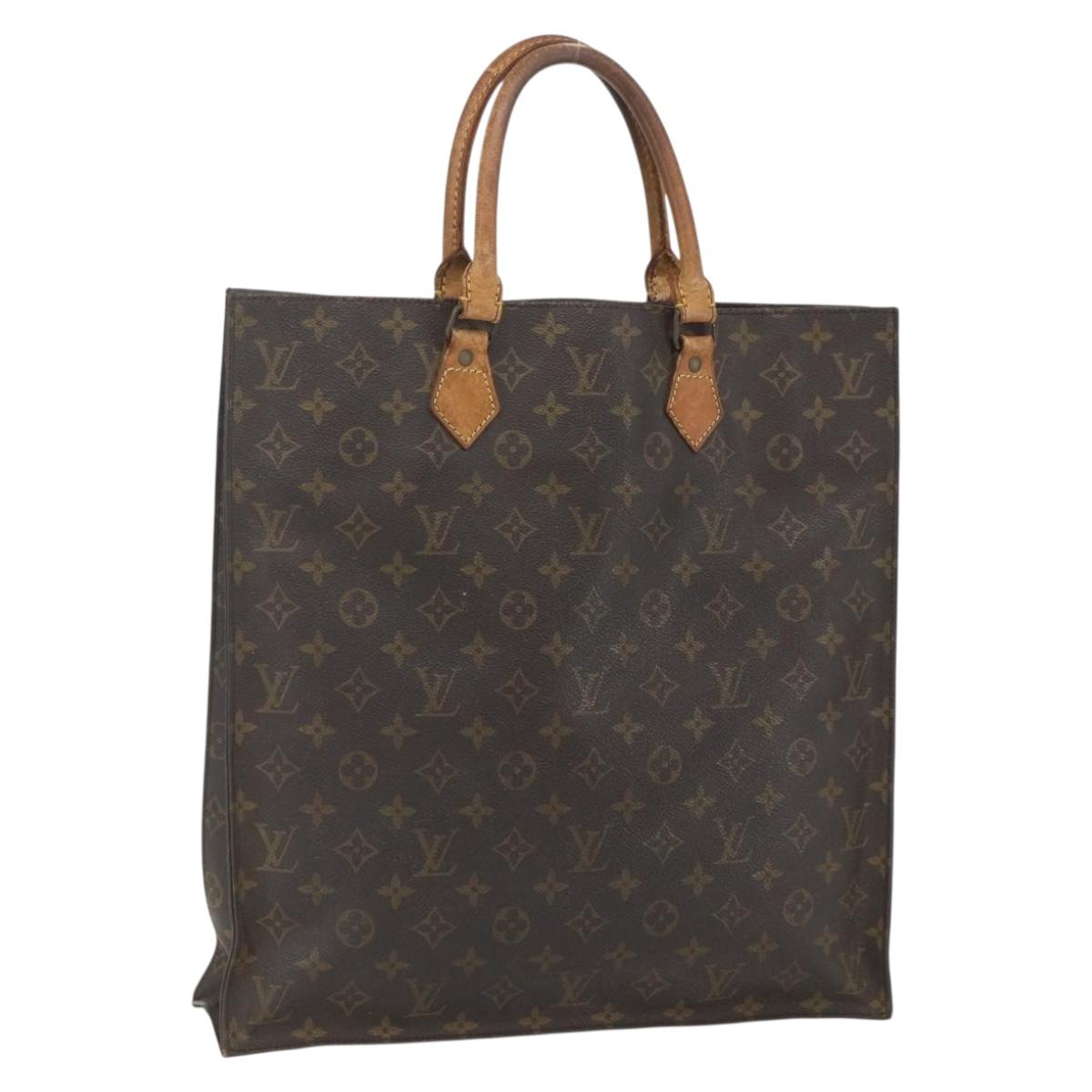 LOUIS VUITTON Monogram Sac Plat Hand Bag M51140 LV Auth 162783