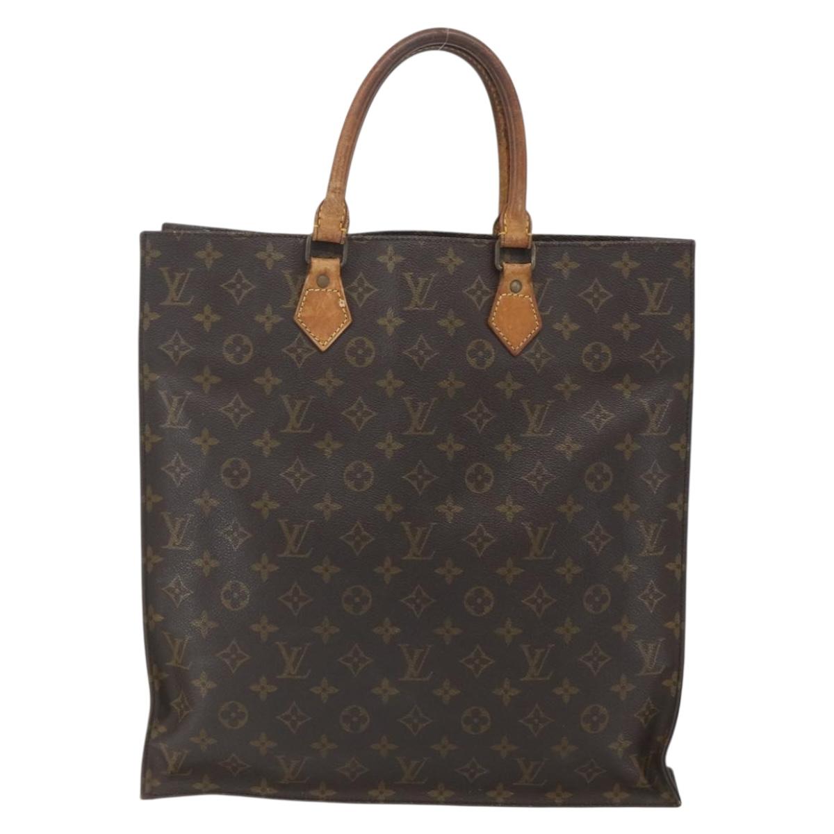 LOUIS VUITTON Monogram Sac Plat Hand Bag M51140 LV Auth 162783