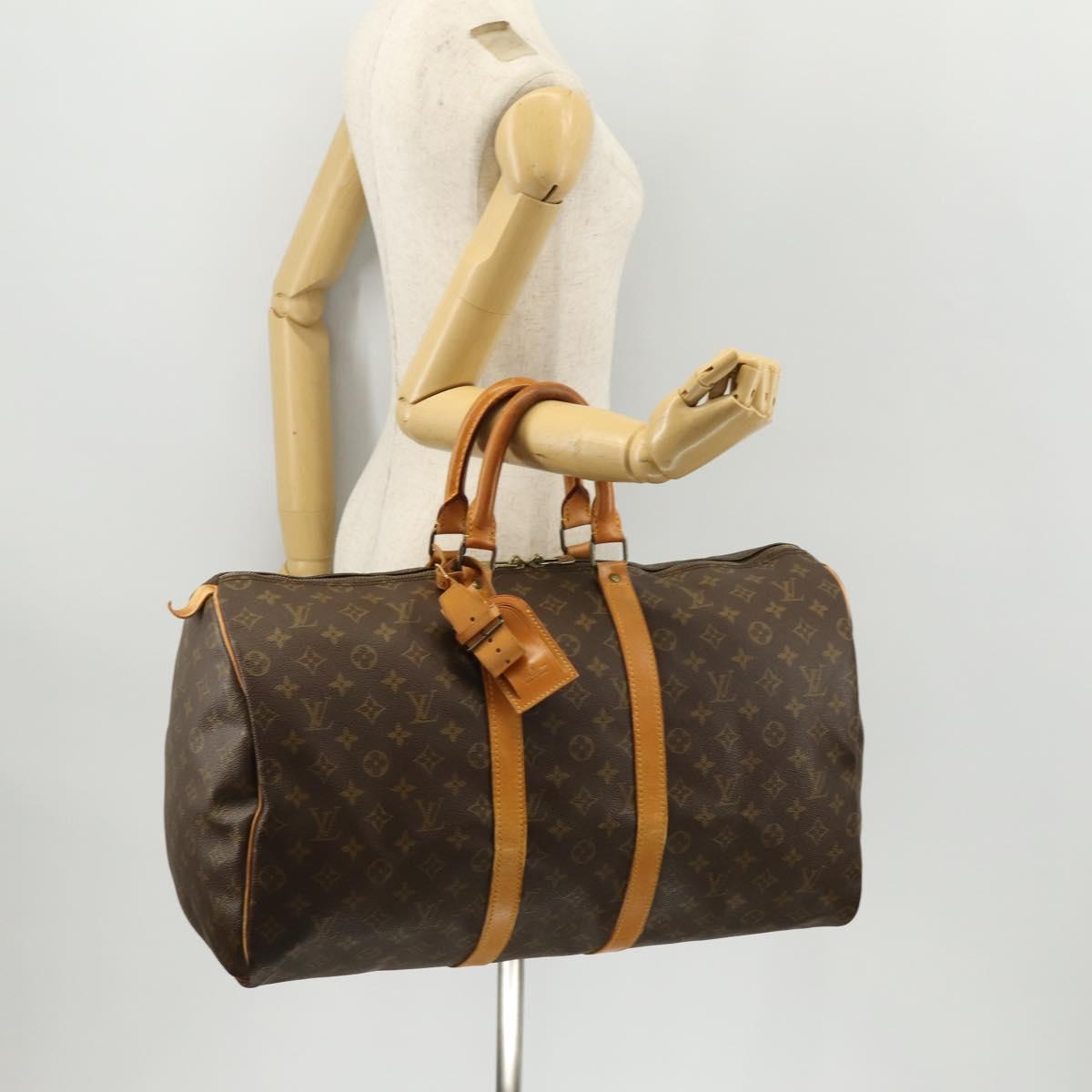 LOUIS VUITTON Monogram Keepall 50 Boston Bag M41426 LV Auth 162788