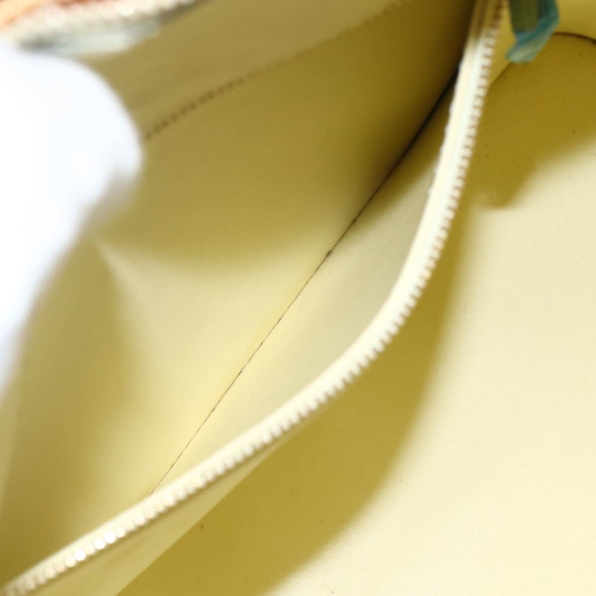 LOUIS VUITTON Monogram Vernis Houston Hand Bag Lime Yellow M91055 LV Auth 162800