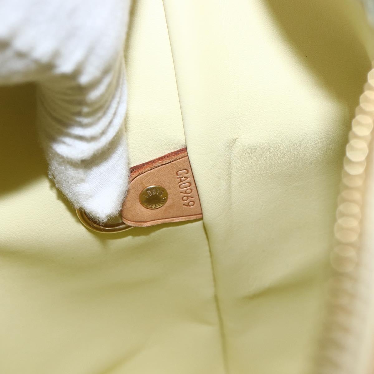 LOUIS VUITTON Monogram Vernis Houston Hand Bag Lime Yellow M91055 LV Auth 162800