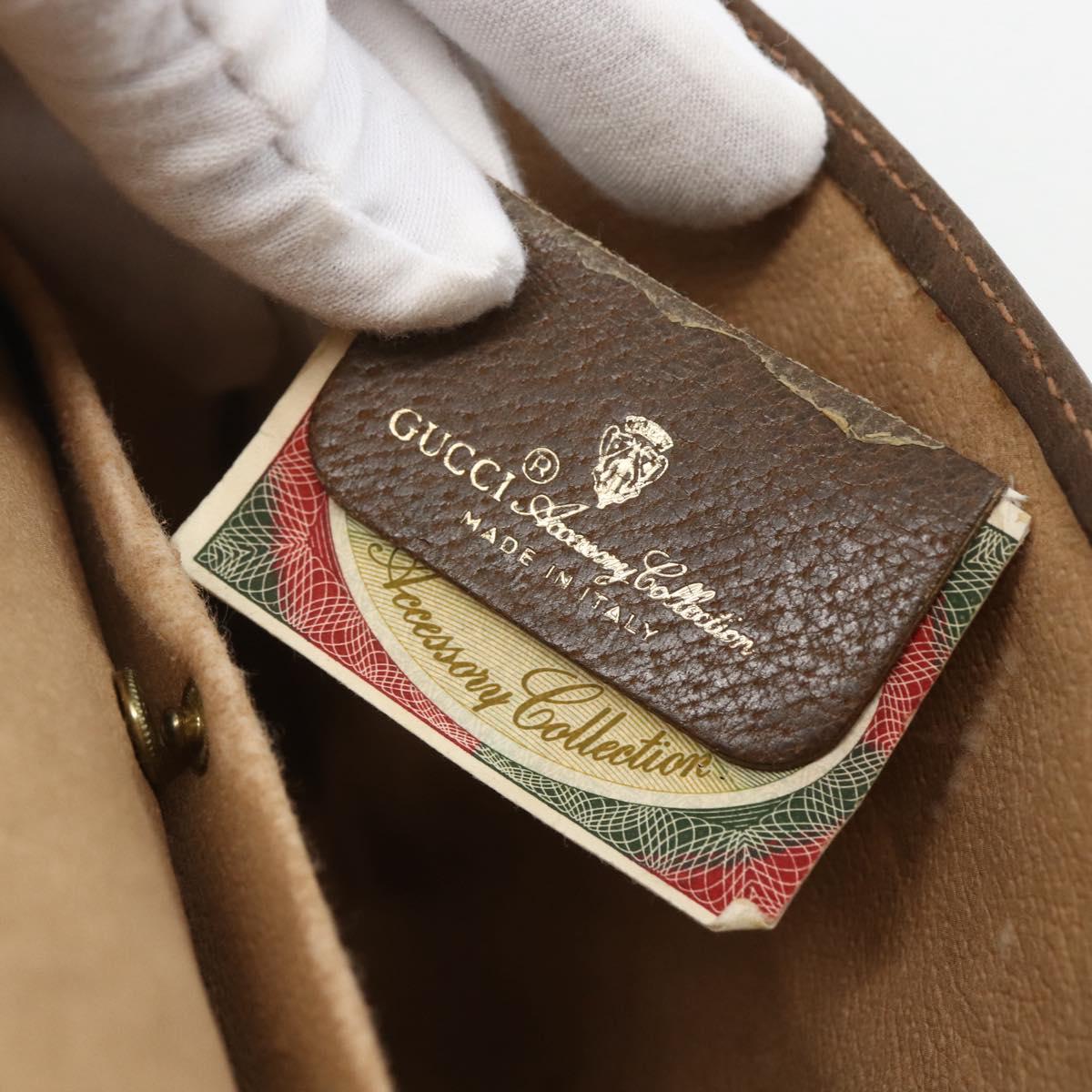 GUCCI GG Supreme Web Sherry Line Clutch Bag PVC Beige Gold 89 01 030 Auth 162811