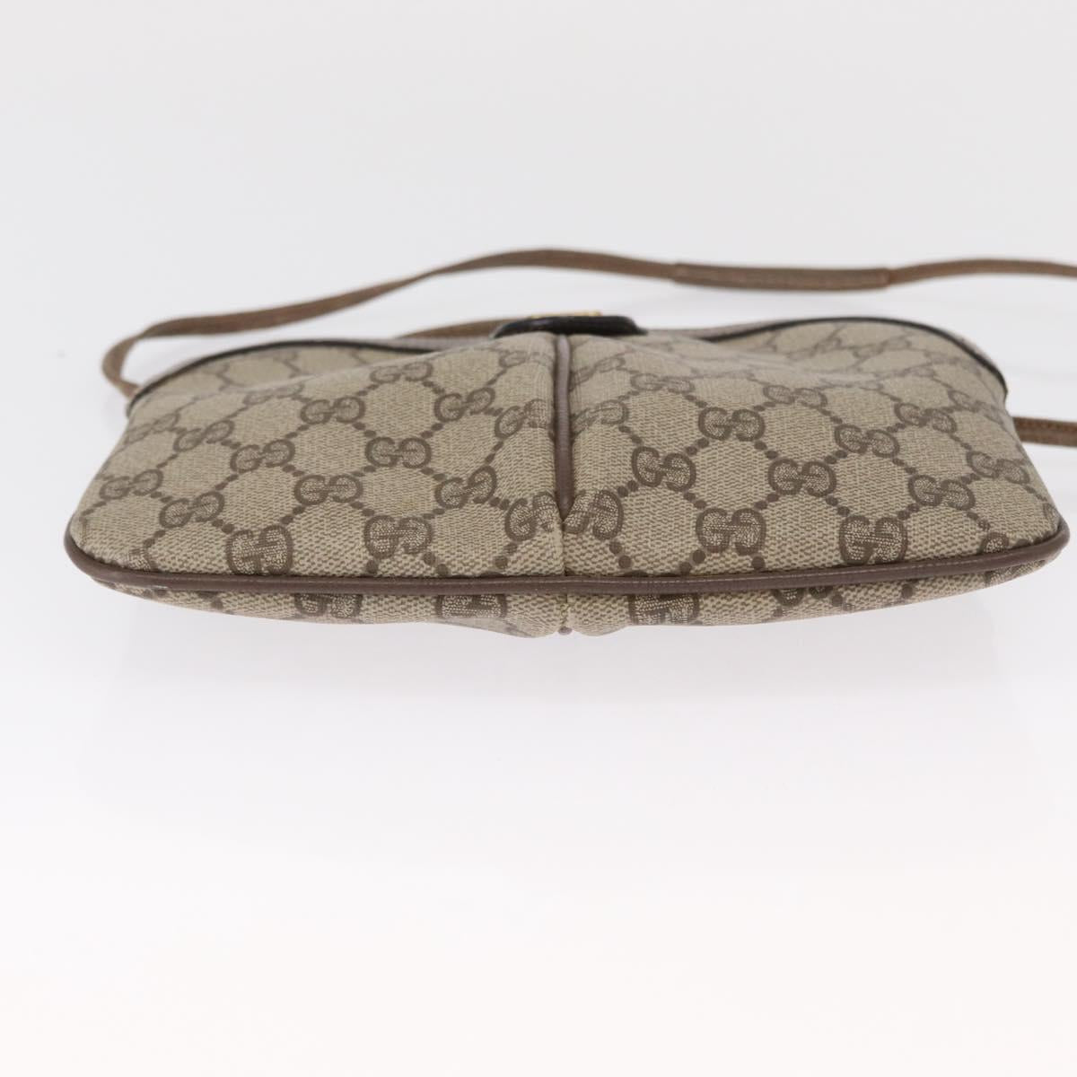 GUCCI GG Supreme Web Sherry Line Shoulder Bag PVC Beige 904 02 047 Auth 162812