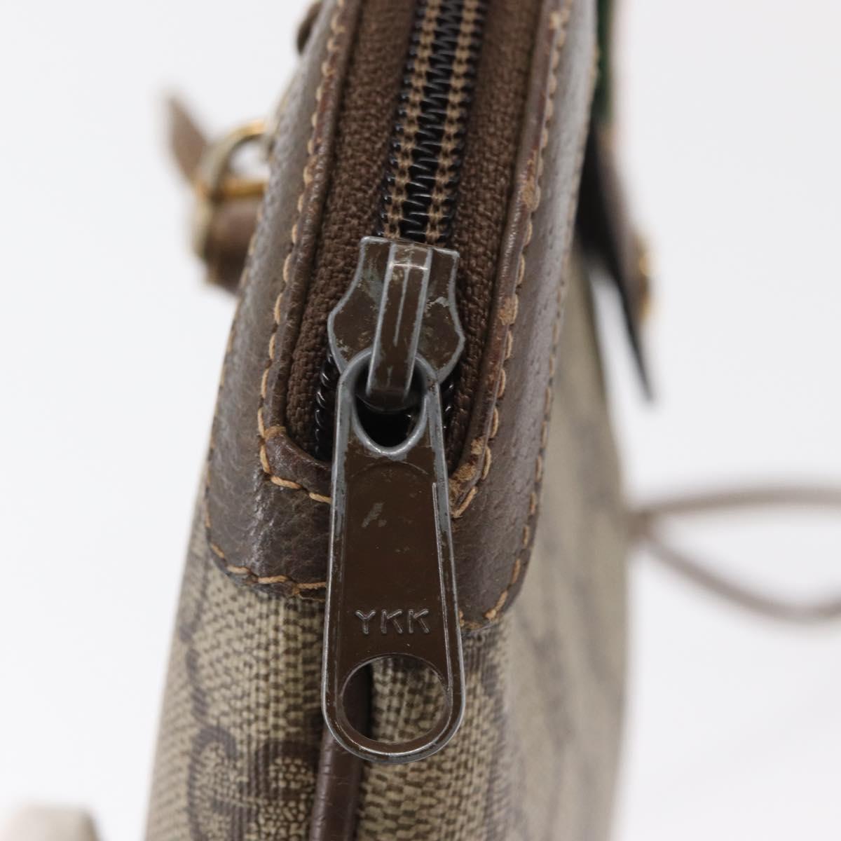 GUCCI GG Supreme Web Sherry Line Shoulder Bag PVC Beige 904 02 047 Auth 162812