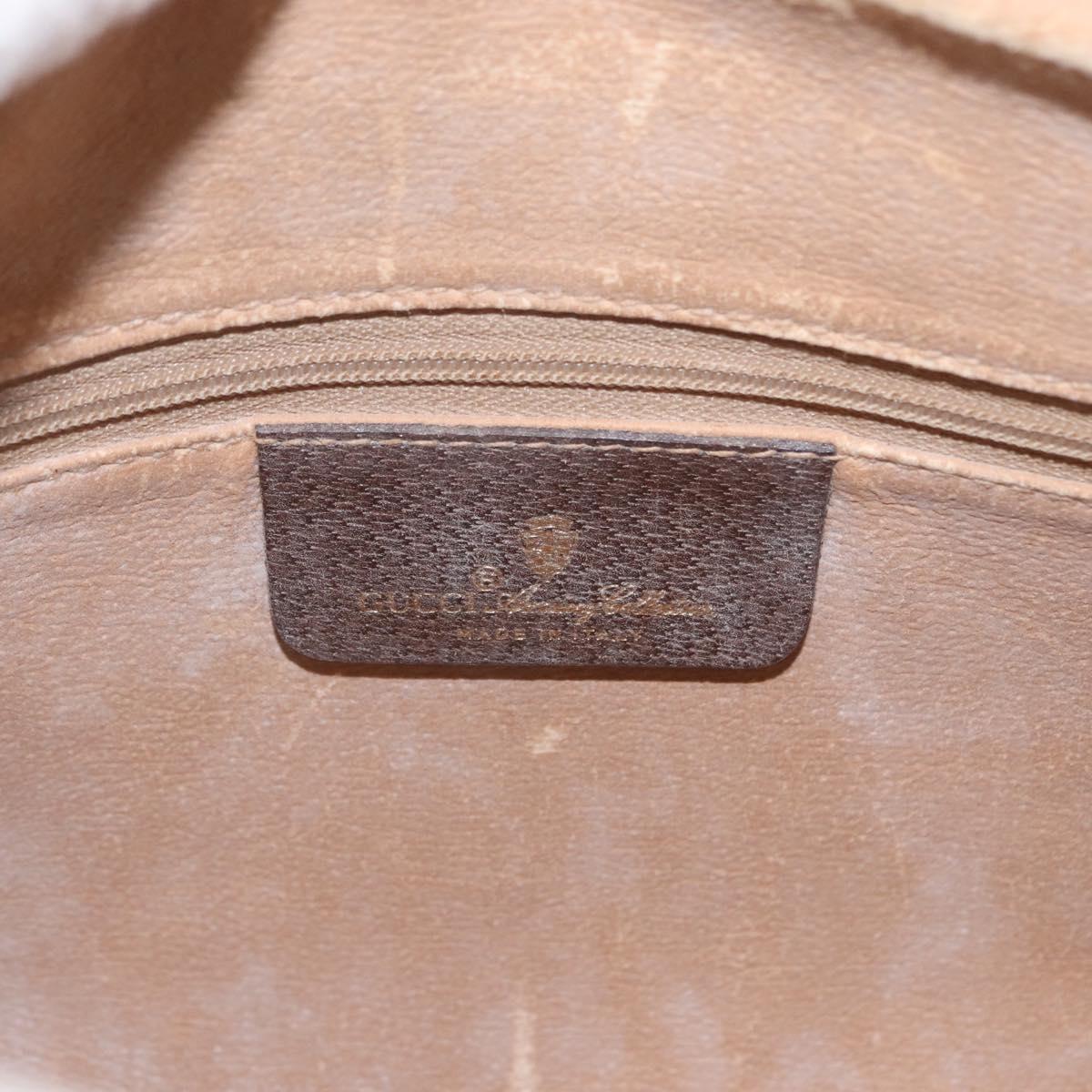 GUCCI GG Supreme Web Sherry Line Bag PVC Beige Gold 56 02 088 Auth 162813