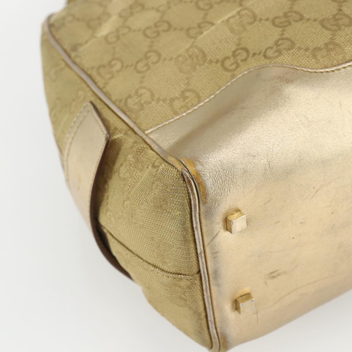 GUCCI GG Canvas Hand Bag Gold Tone 002 1115 Auth 162818