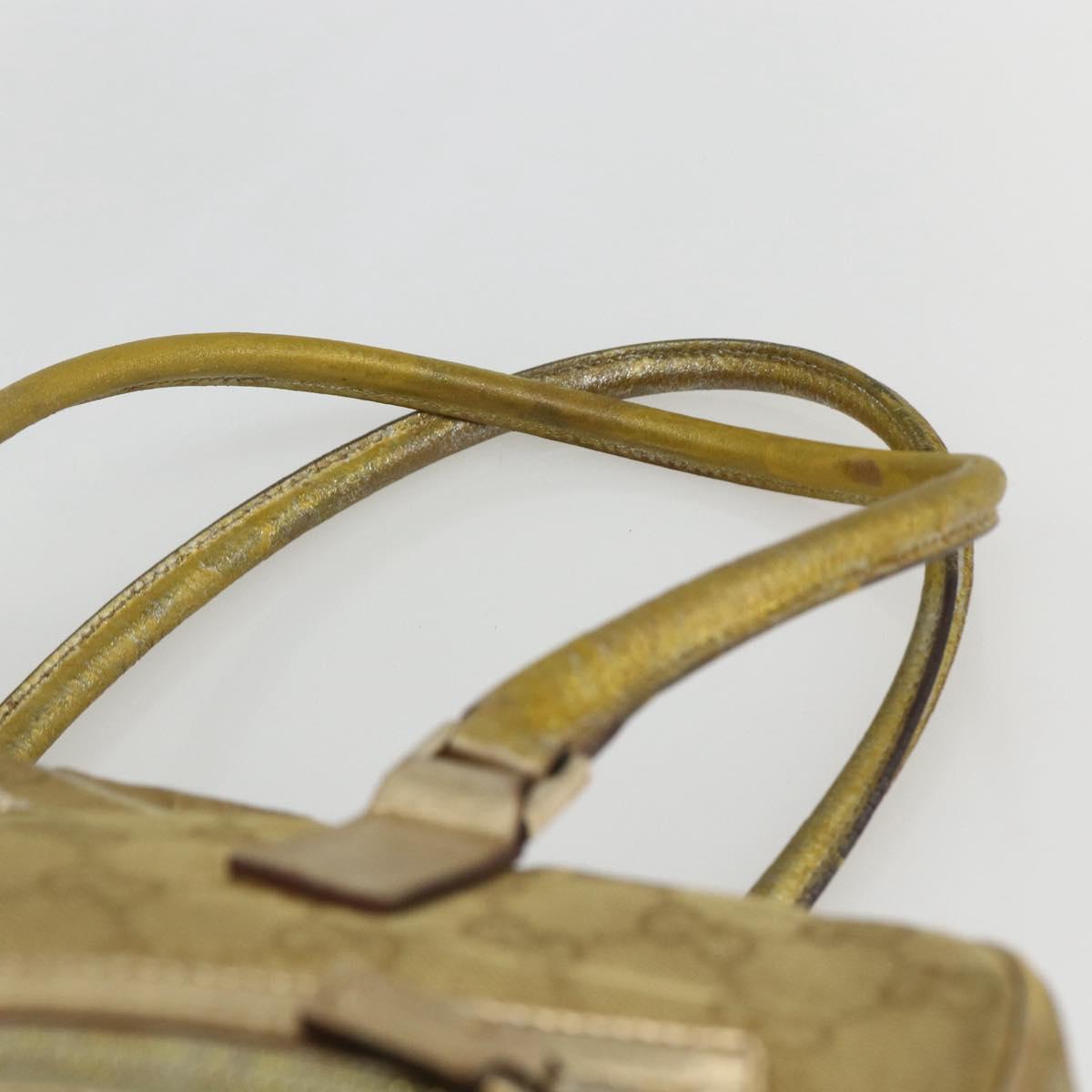 GUCCI GG Canvas Hand Bag Gold Tone 002 1115 Auth 162818