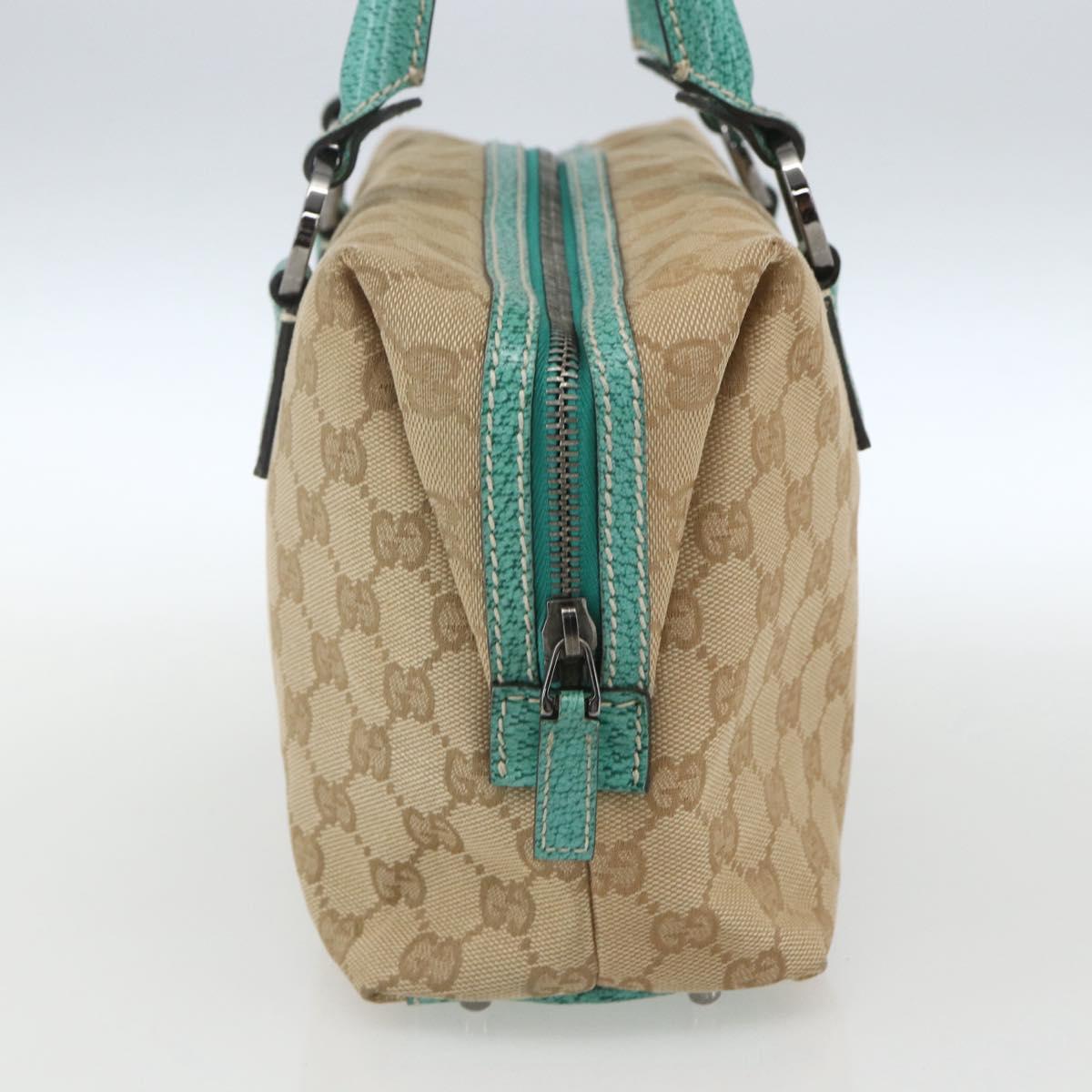 GUCCI GG Canvas Hand Bag Beige Silver 113009 Auth 162819