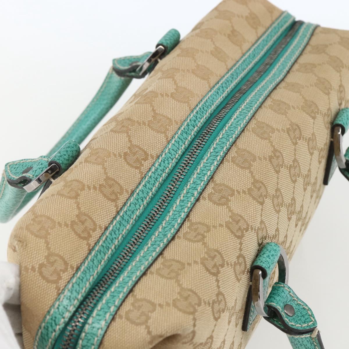 GUCCI GG Canvas Hand Bag Beige Silver 113009 Auth 162819