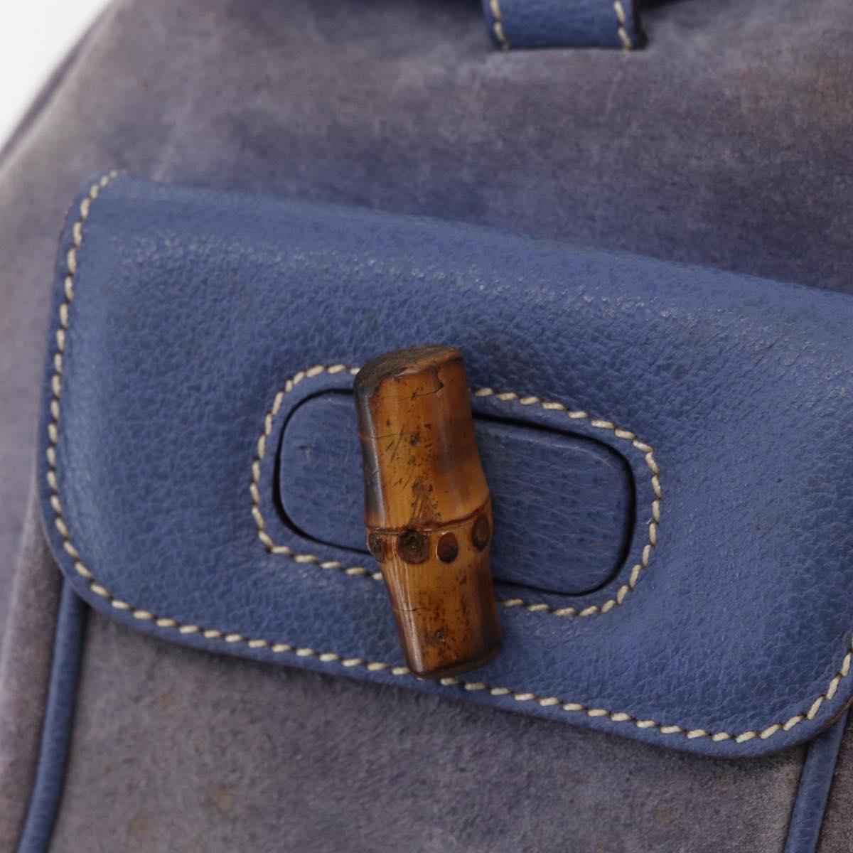 GUCCI Bamboo Backpack Suede Purple Gold 003 2058 0030 Auth 162821