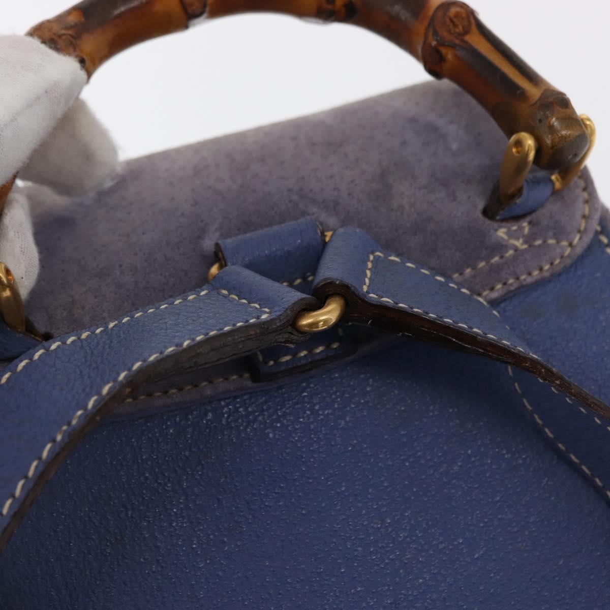 GUCCI Bamboo Backpack Suede Purple Gold 003 2058 0030 Auth 162821