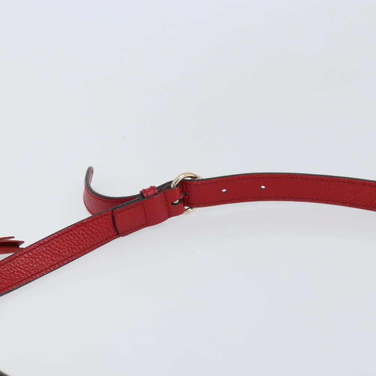 GUCCI Soho Shoulder Bag Leather 2way Red Gold 536194 Auth 162822