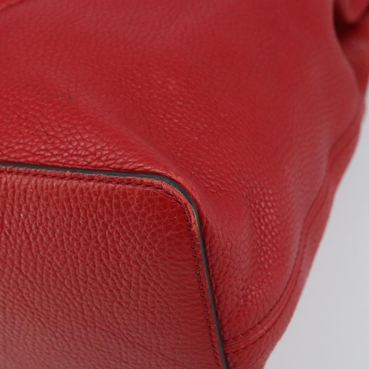 GUCCI Soho Shoulder Bag Leather 2way Red Gold 536194 Auth 162822