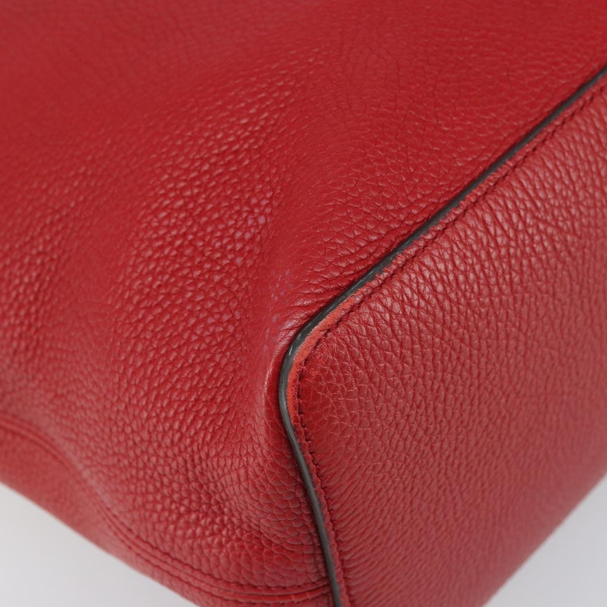 GUCCI Soho Shoulder Bag Leather 2way Red Gold 536194 Auth 162822