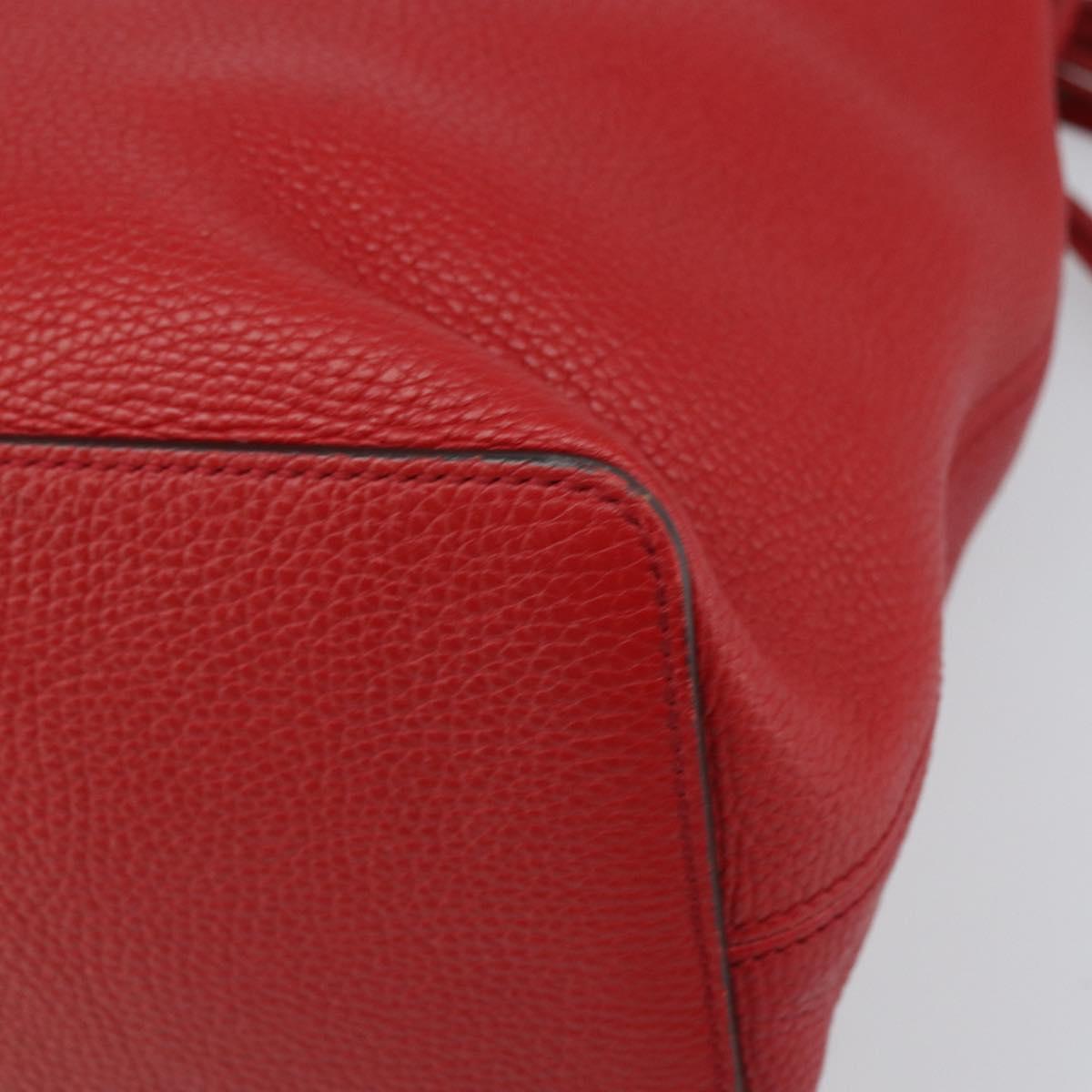 GUCCI Soho Shoulder Bag Leather 2way Red Gold 536194 Auth 162822