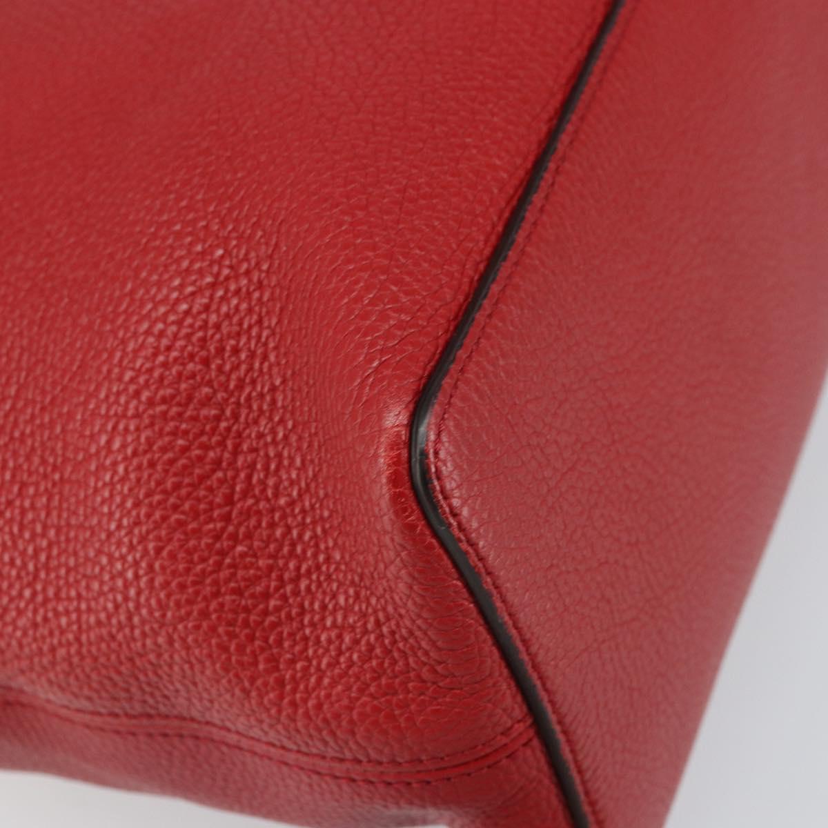 GUCCI Soho Shoulder Bag Leather 2way Red Gold 536194 Auth 162822