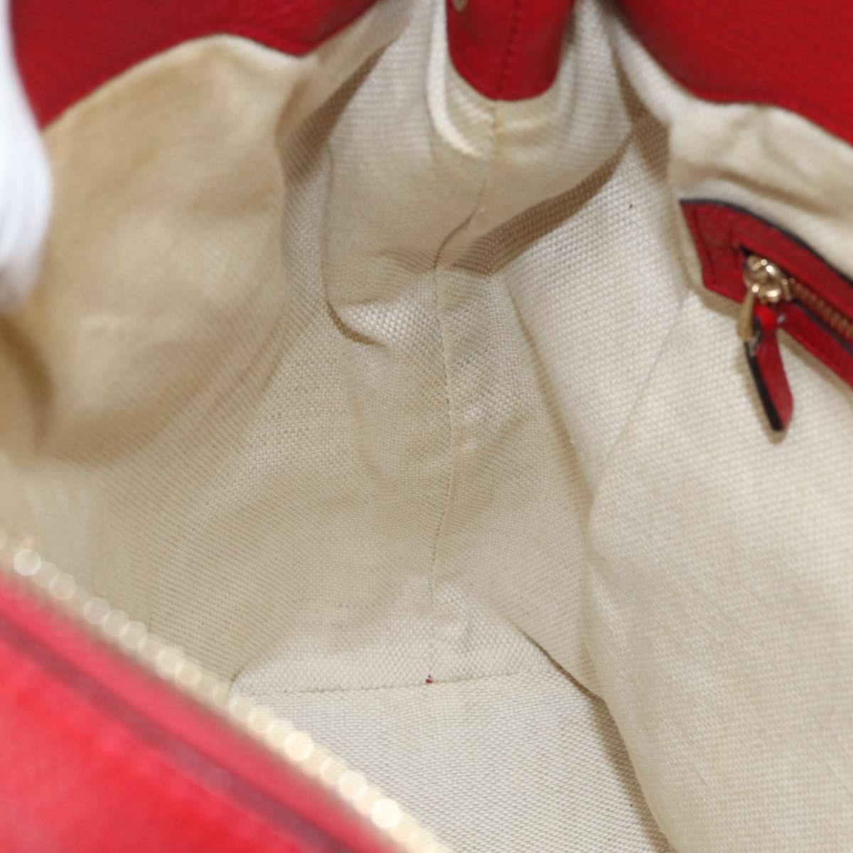 GUCCI Soho Shoulder Bag Leather 2way Red Gold 536194 Auth 162822