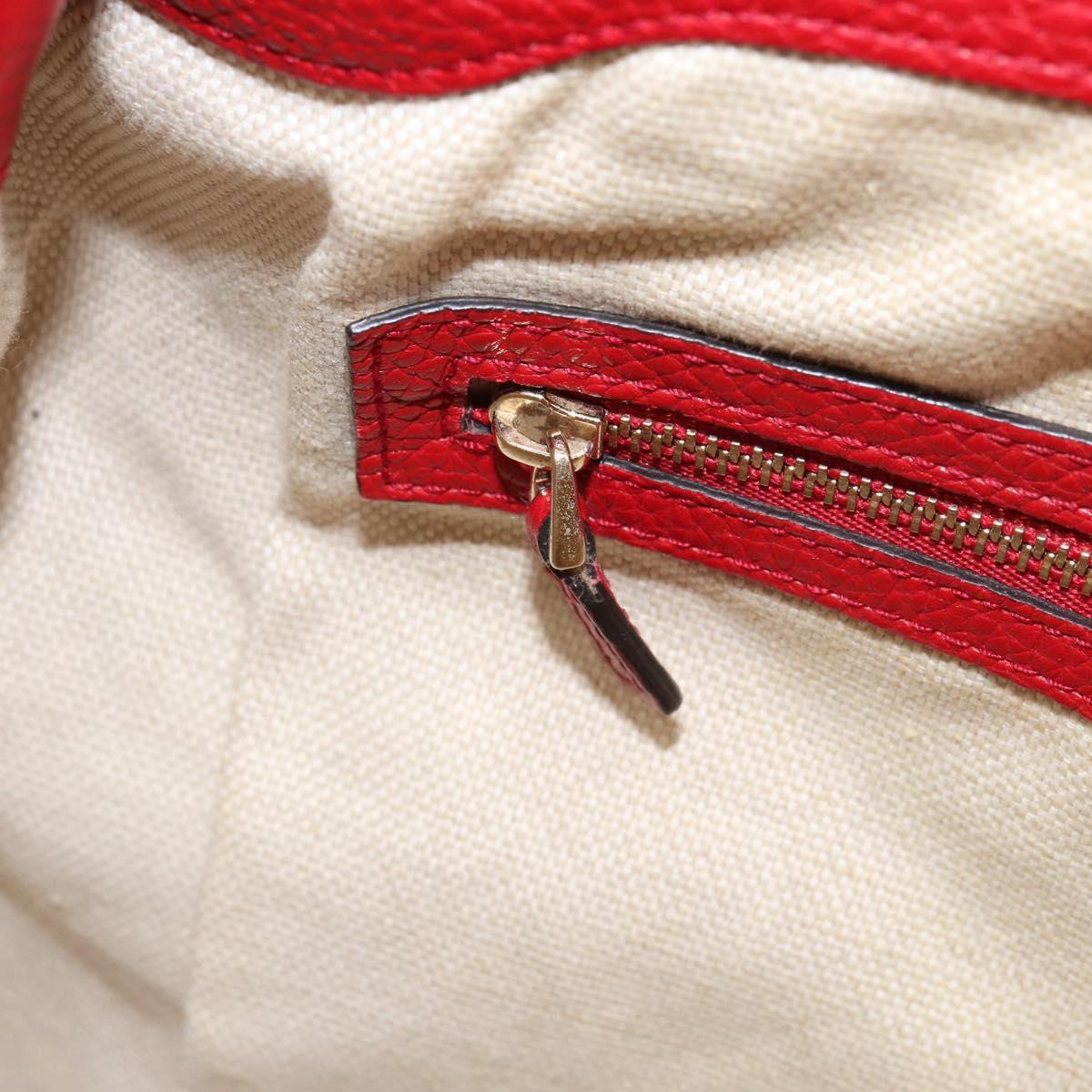 GUCCI Soho Shoulder Bag Leather 2way Red Gold 536194 Auth 162822