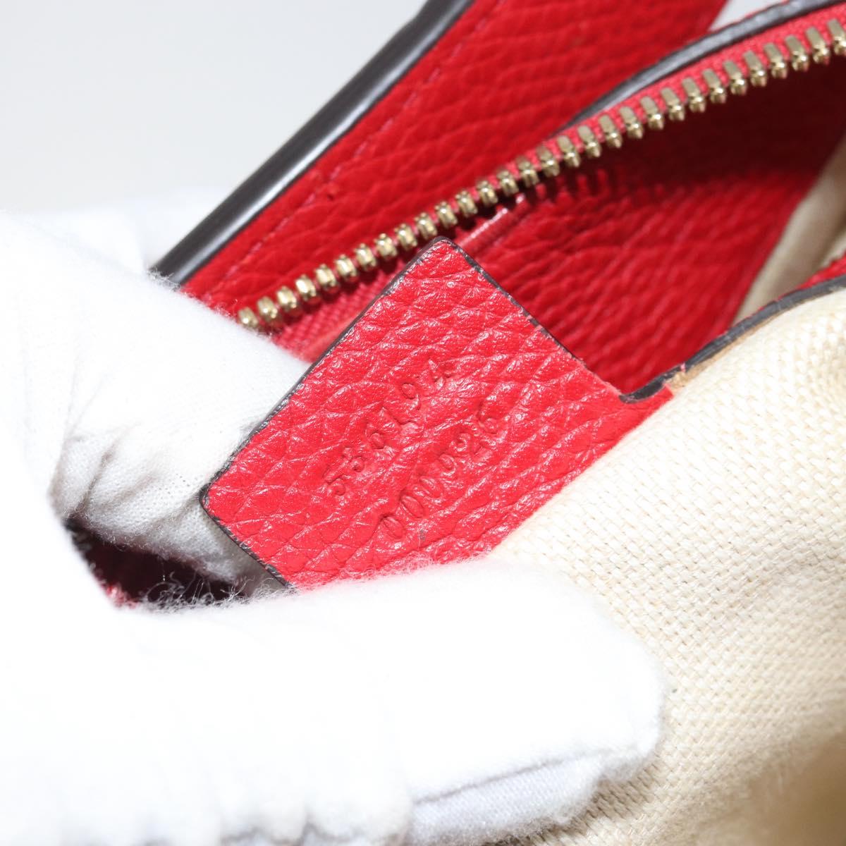 GUCCI Soho Shoulder Bag Leather 2way Red Gold 536194 Auth 162822
