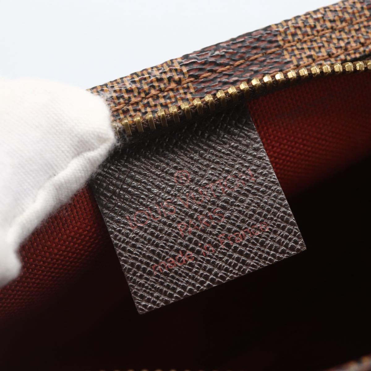 LOUIS VUITTON Damier Ebene Trousse Makeup Pouch N51982 LV Auth 162828A