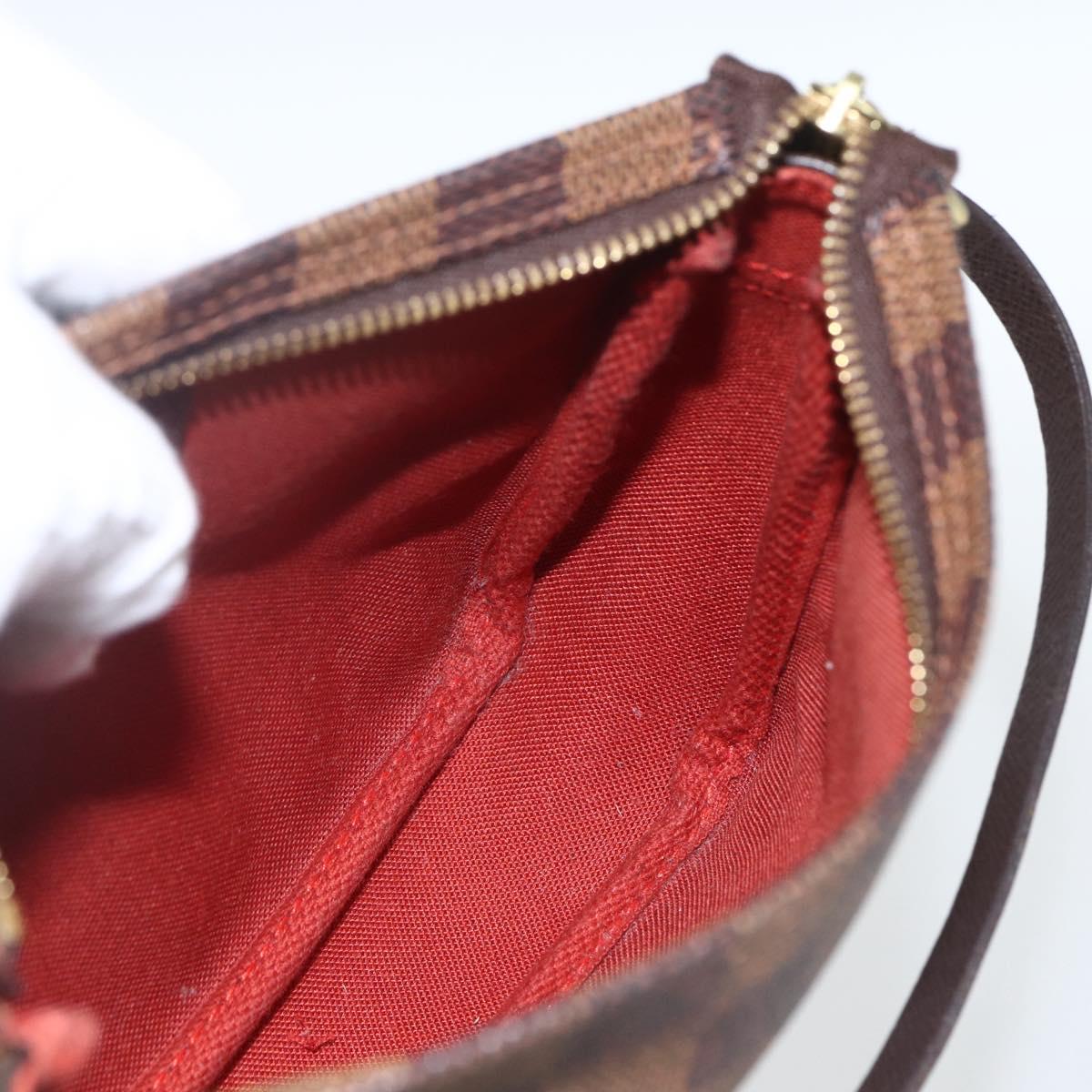 LOUIS VUITTON Damier Ebene Trousse Makeup Pouch N51982 LV Auth 162828A