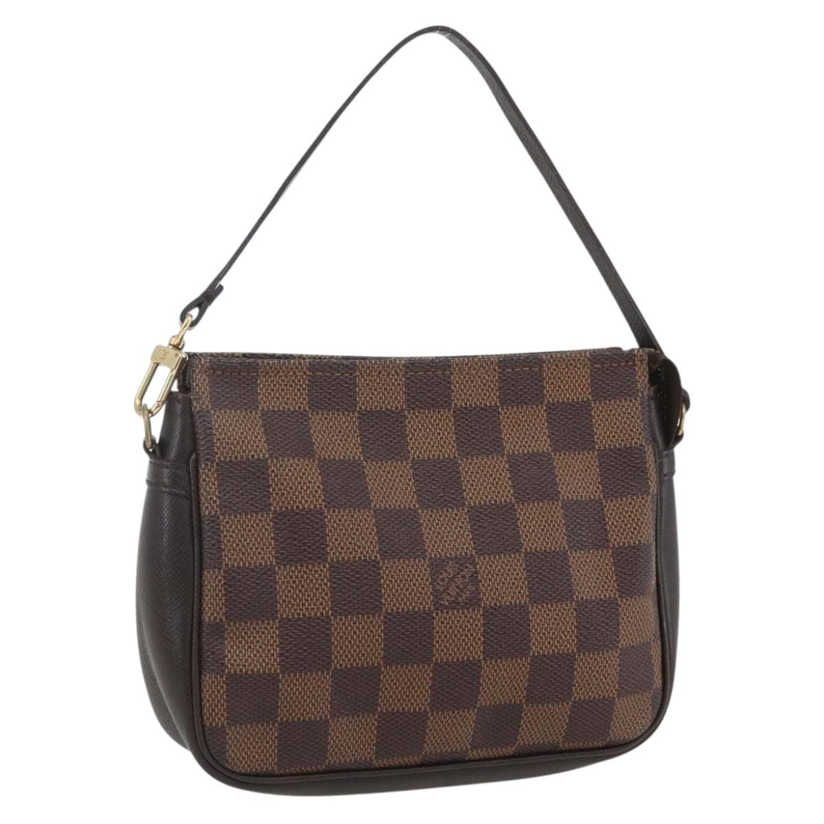 LOUIS VUITTON Damier Ebene Trousse Makeup Pouch N51982 LV Auth 162828A