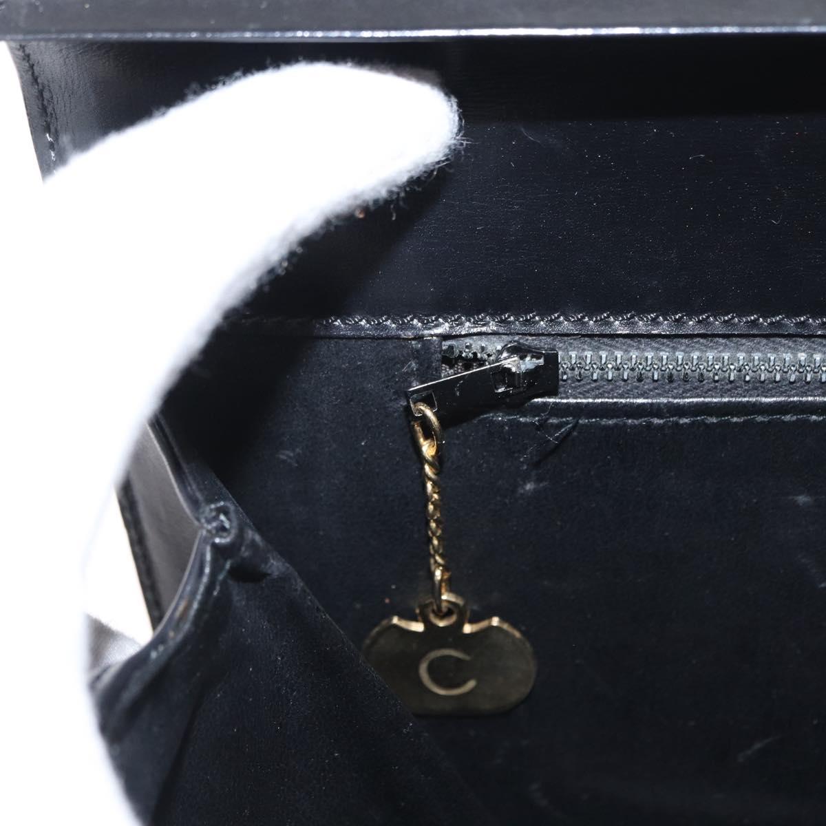 CELINE Shoulder Bag Leather Black Gold Auth 162834