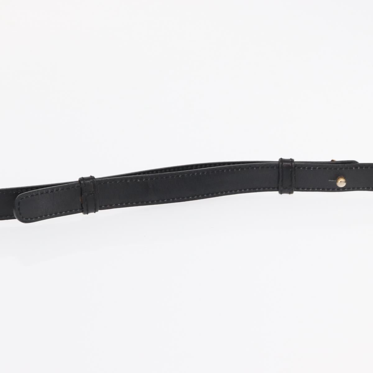 CELINE Shoulder Bag Leather Black Gold Auth 162834