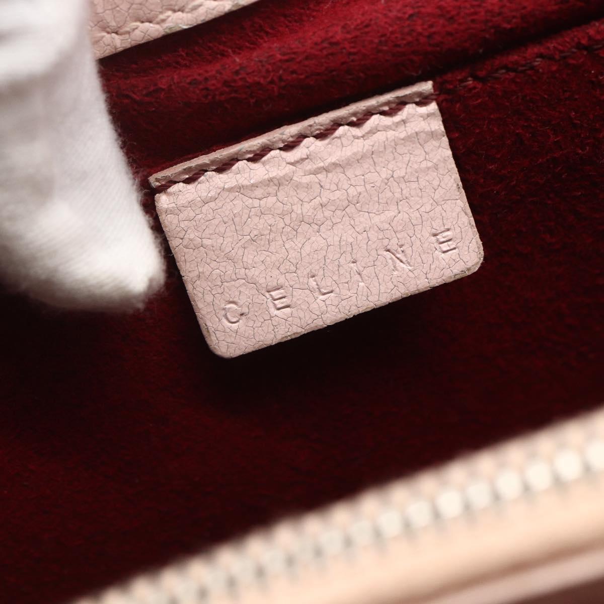 CELINE Boogie Hand Bag Leather Pink Silver Auth 162835