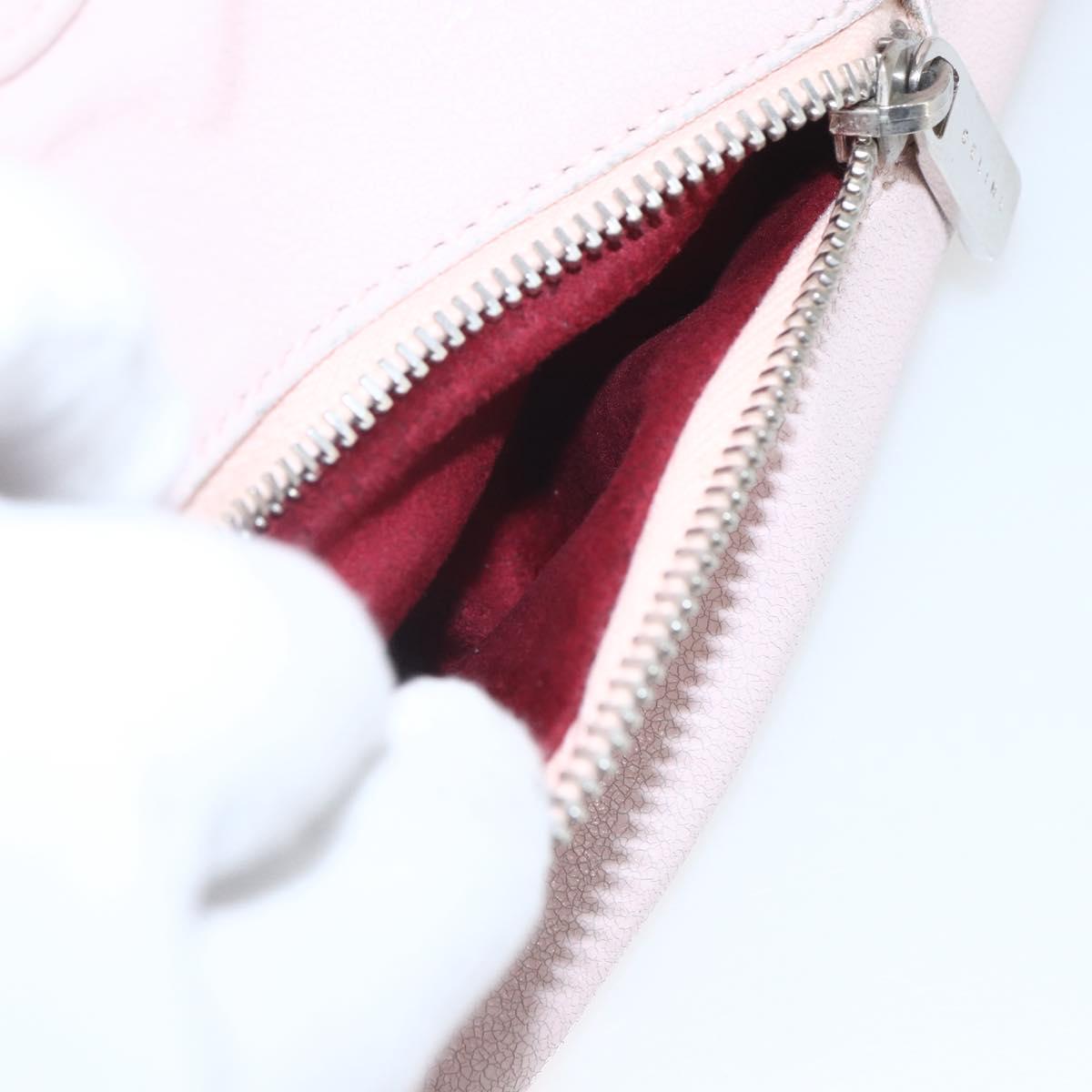 CELINE Boogie Hand Bag Leather Pink Silver Auth 162835