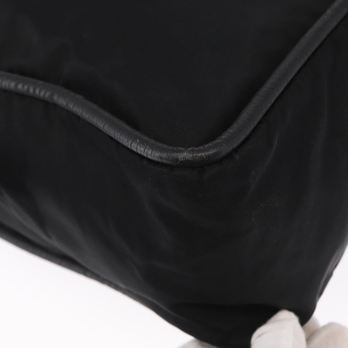 CELINE Shoulder Bag Nylon Black Gold Auth 162838