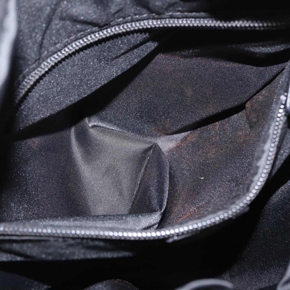 CELINE Shoulder Bag Nylon Black Gold Auth 162838