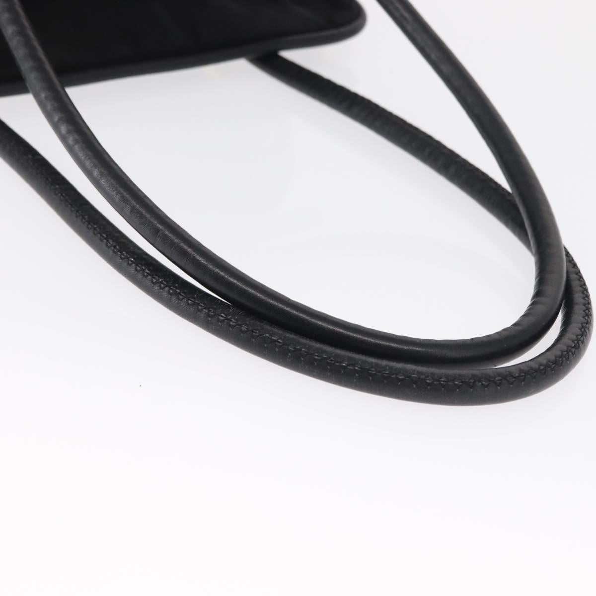 CELINE Shoulder Bag Nylon Black Gold Auth 162838