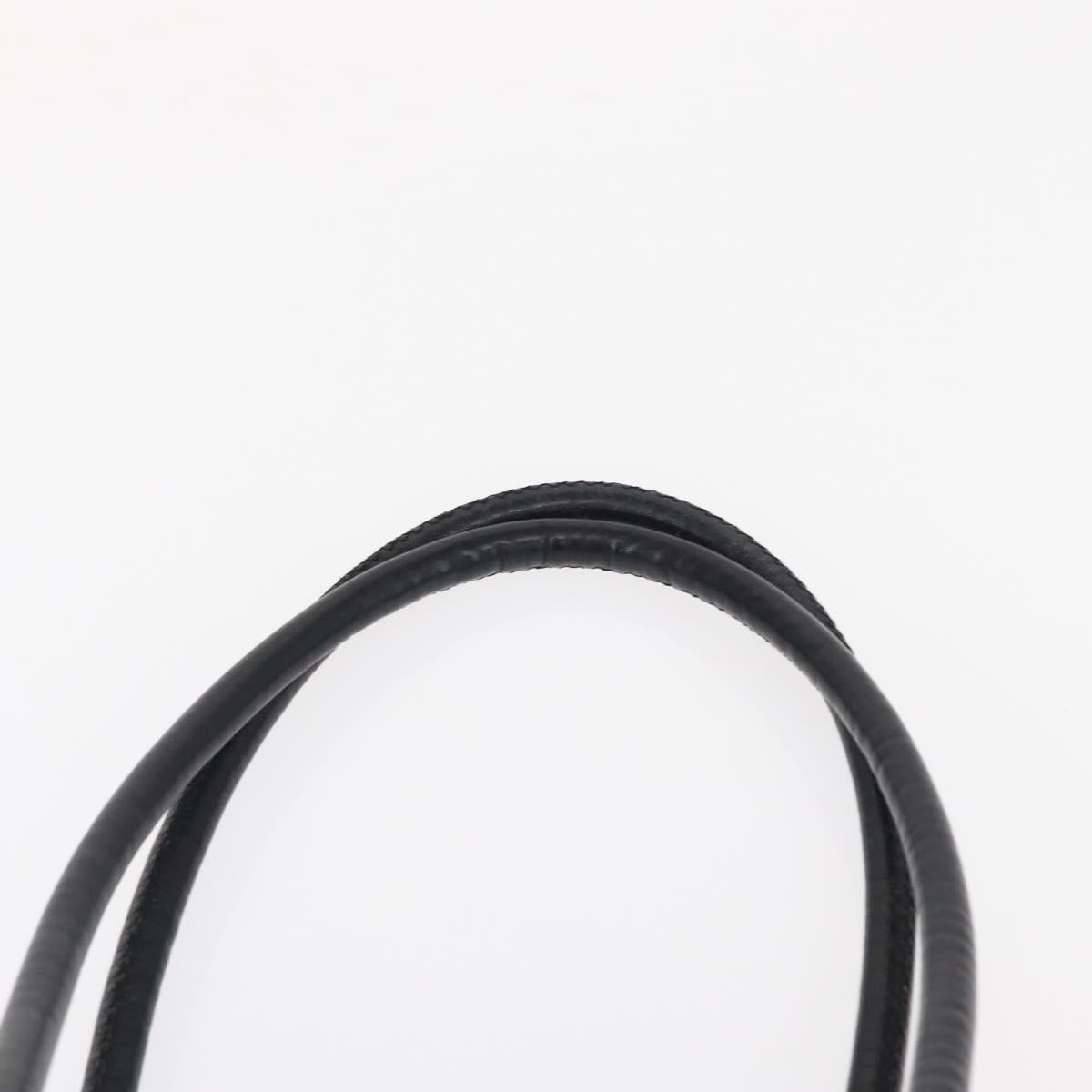 CELINE Shoulder Bag Nylon Black Gold Auth 162838